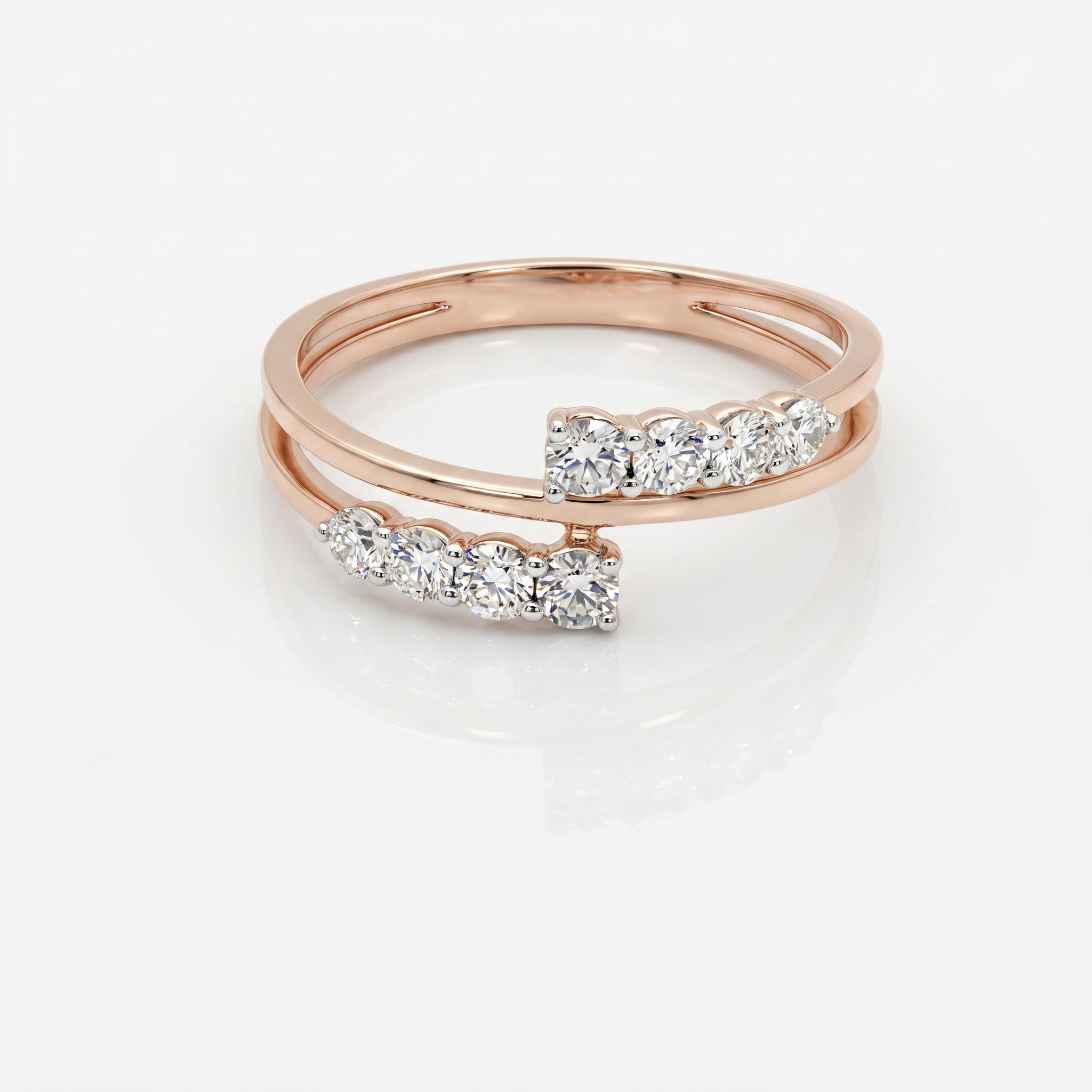 The Thalassa Wave Diamond Ring in 9KT Gold