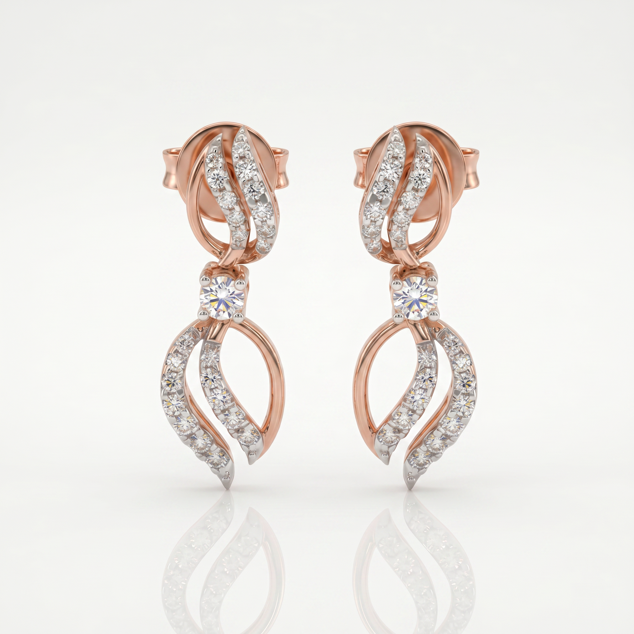 Vayuthe Lab Diamond Swirl Drop Earrings