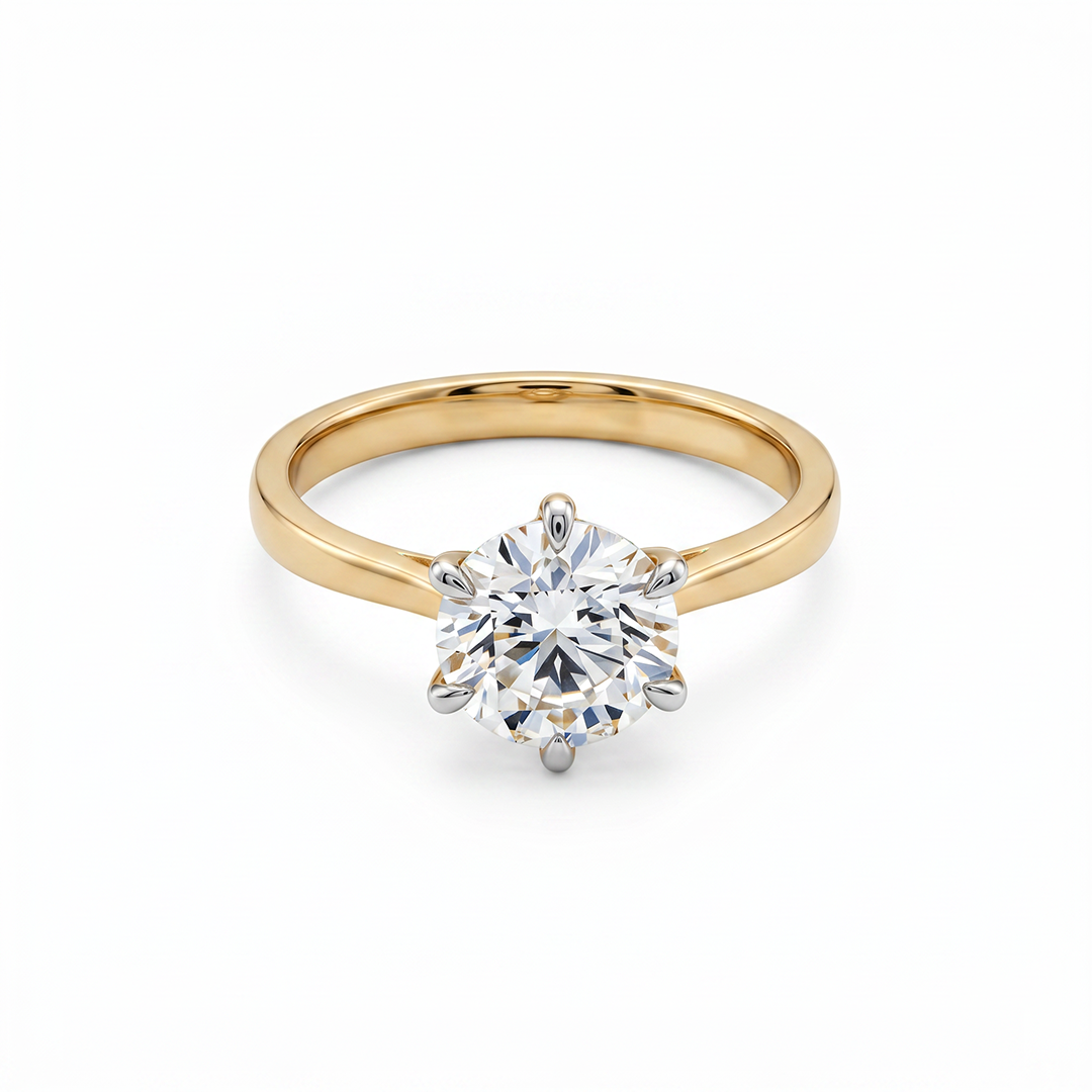 Round Brilliant Diamond Signature Solitaire Ring