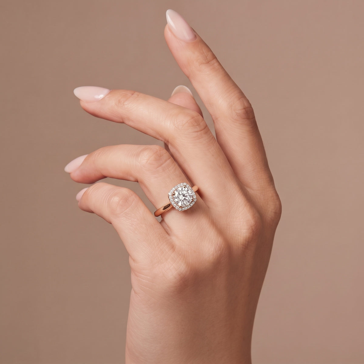 Celeste Halo Lab Grown Diamond Ring 9KT Rose Gold