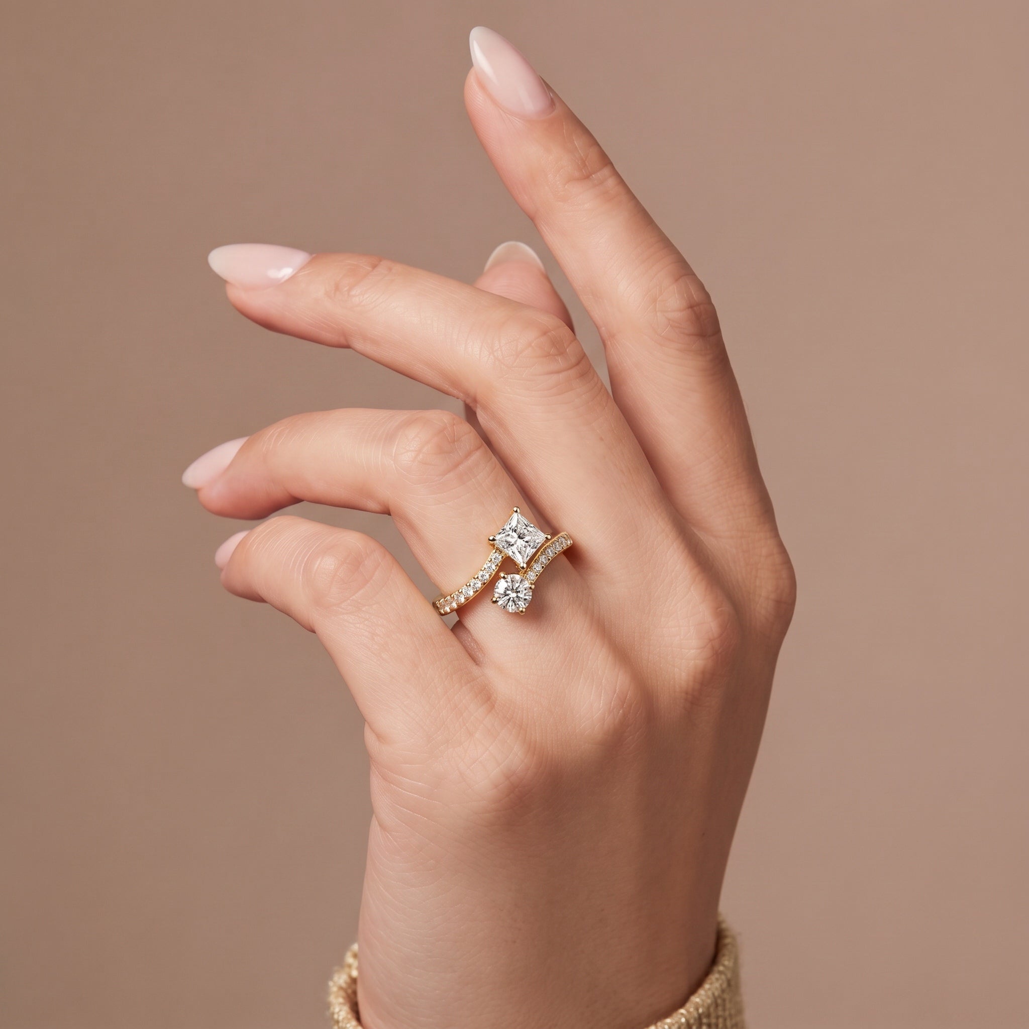Amare Toi et Moi Lab Diamond Ring
