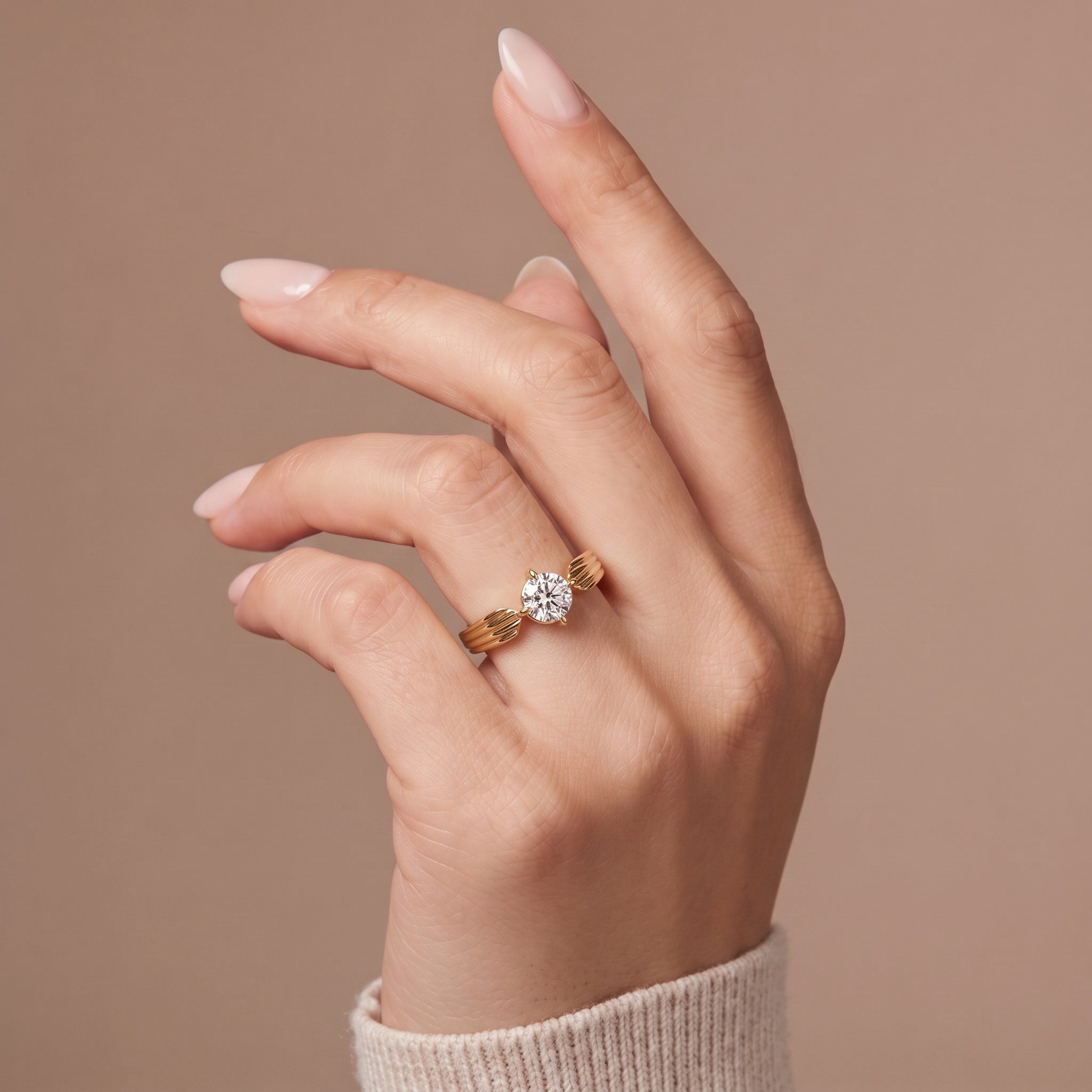 Celestia Compass Solitaire Lab Diamond Ring