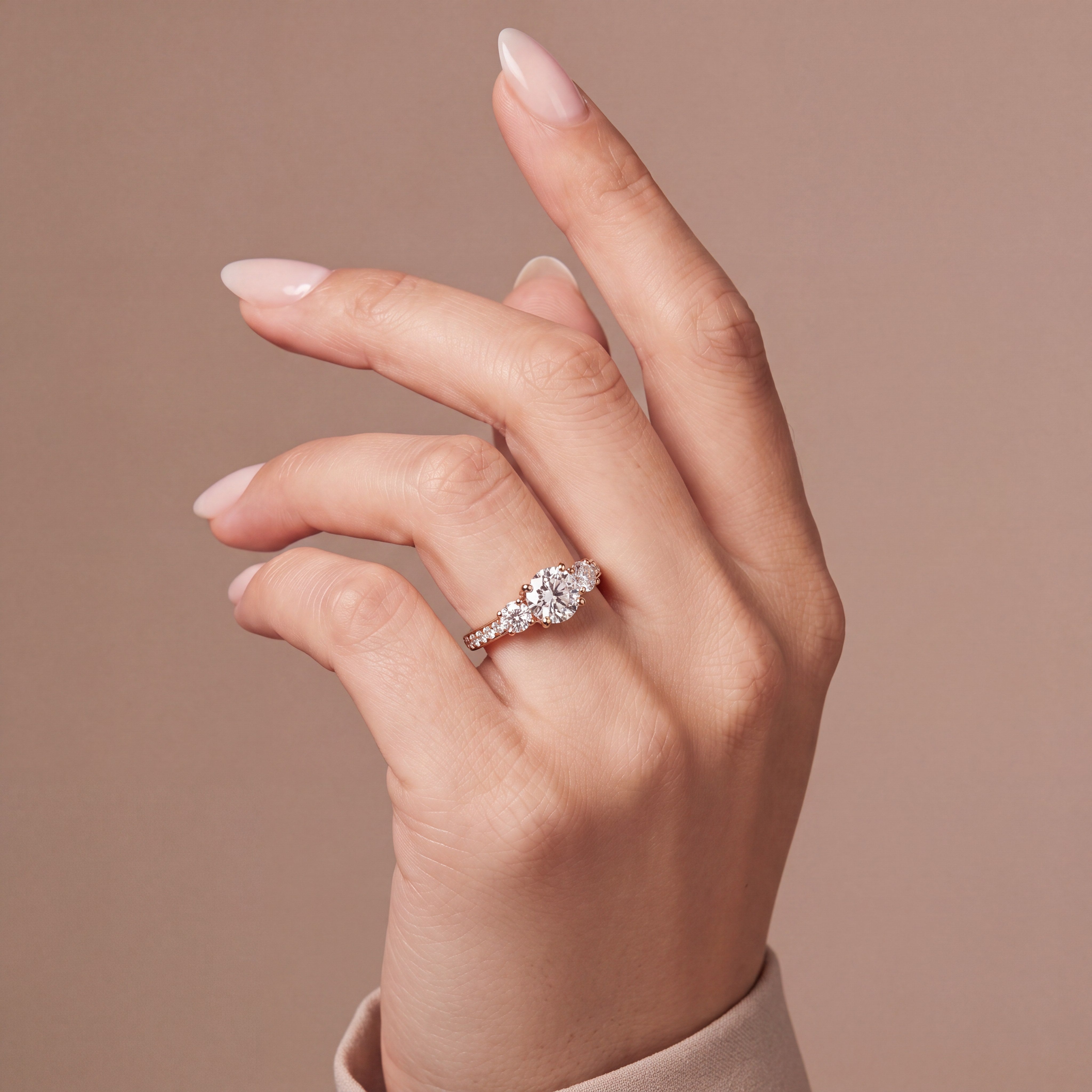 Aurelian Trinity Cushion Cut Diamond Ring
