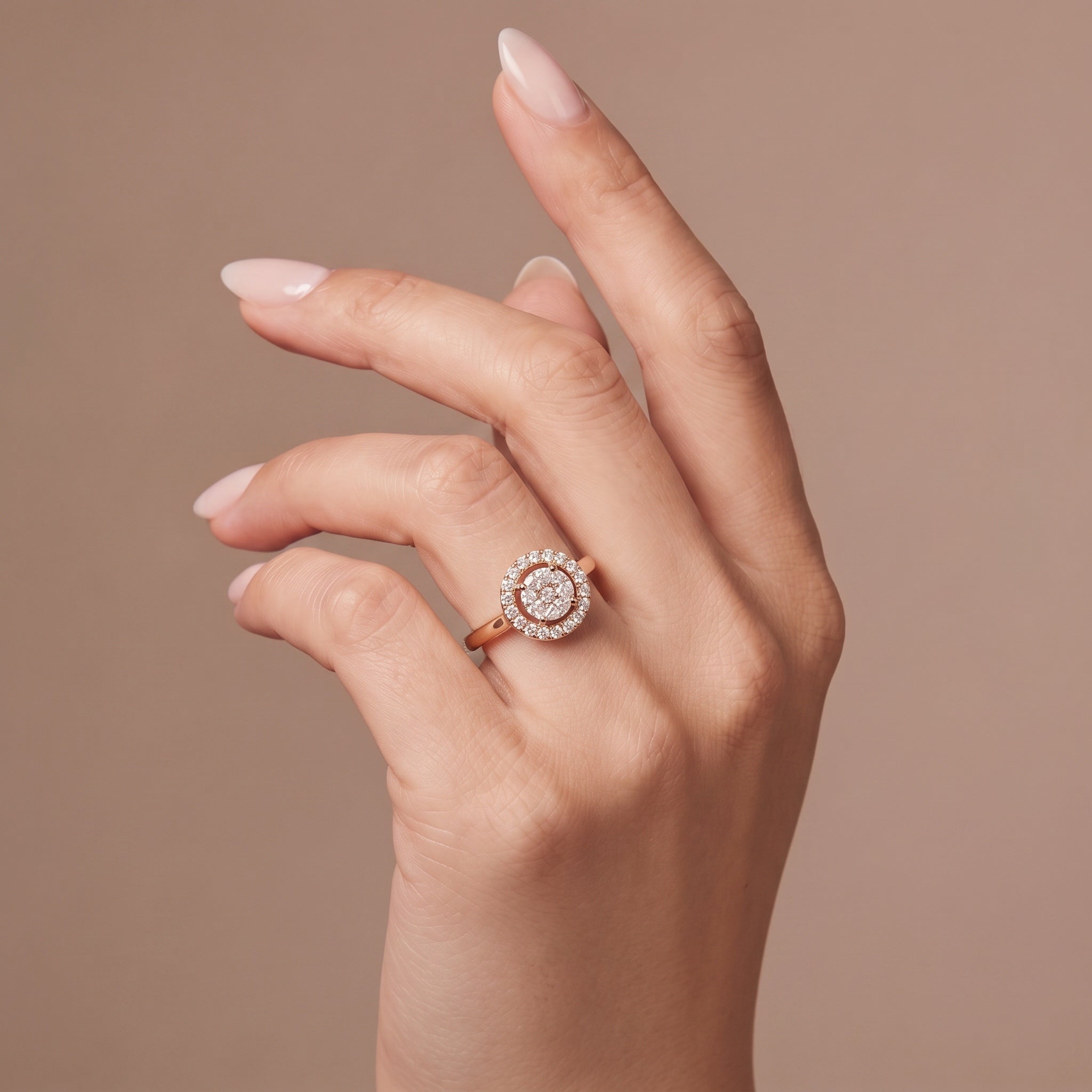 Zola Round Cluster Halo Lab Diamond Ring