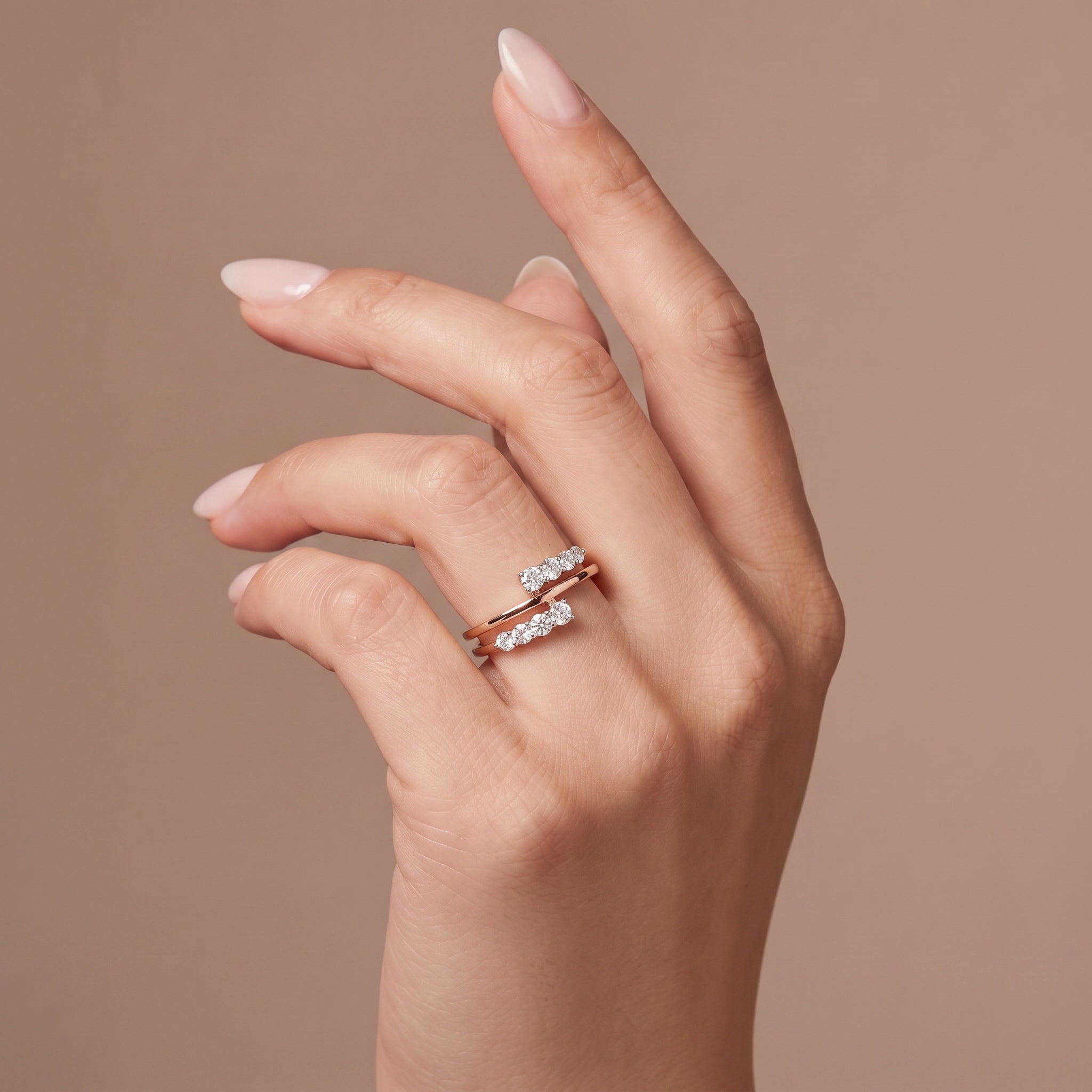 The Thalassa Wave Diamond Ring in 9KT Gold