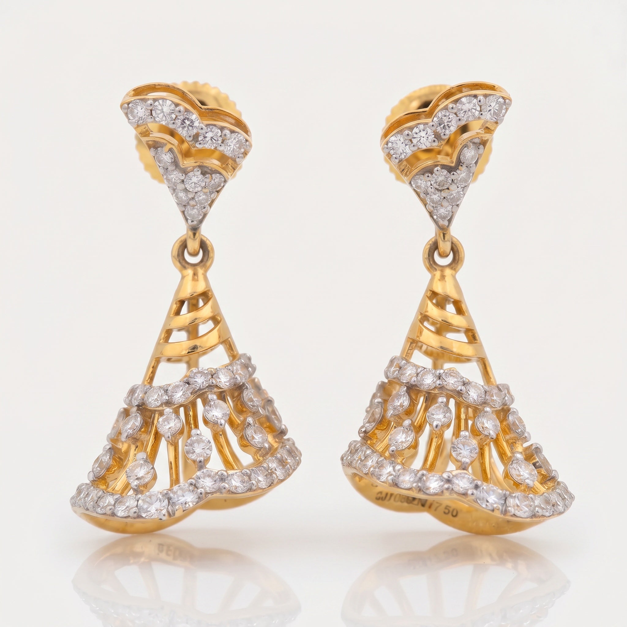 Kalanthea Diamond Jhumka Drop Earrings