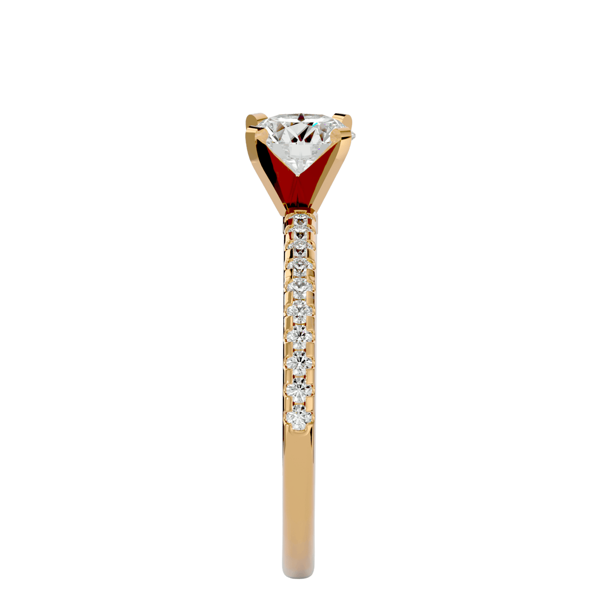 0.5 carat Round Solitaire Pave Engagement Ring – product image 8