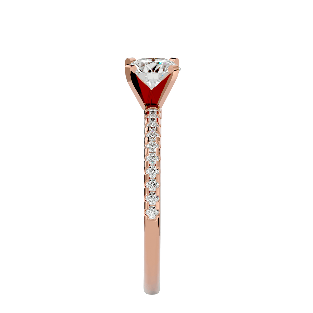 0.5 carat Round Solitaire Pave Engagement Ring – product image 9
