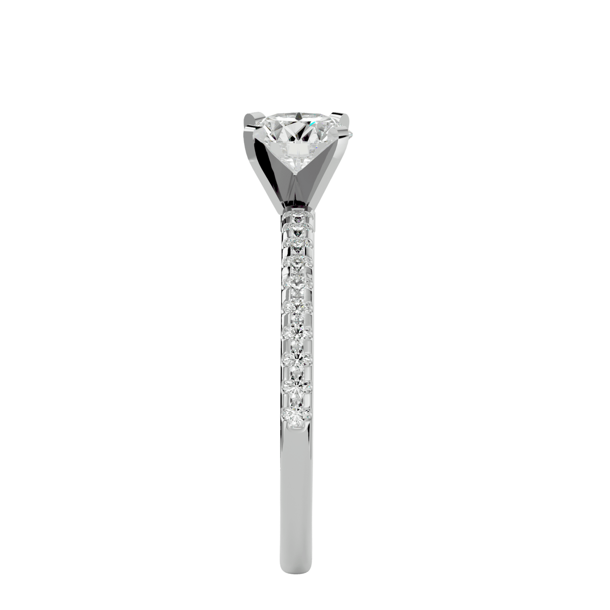 0.5 carat Round Solitaire Pave Engagement Ring – product image 10
