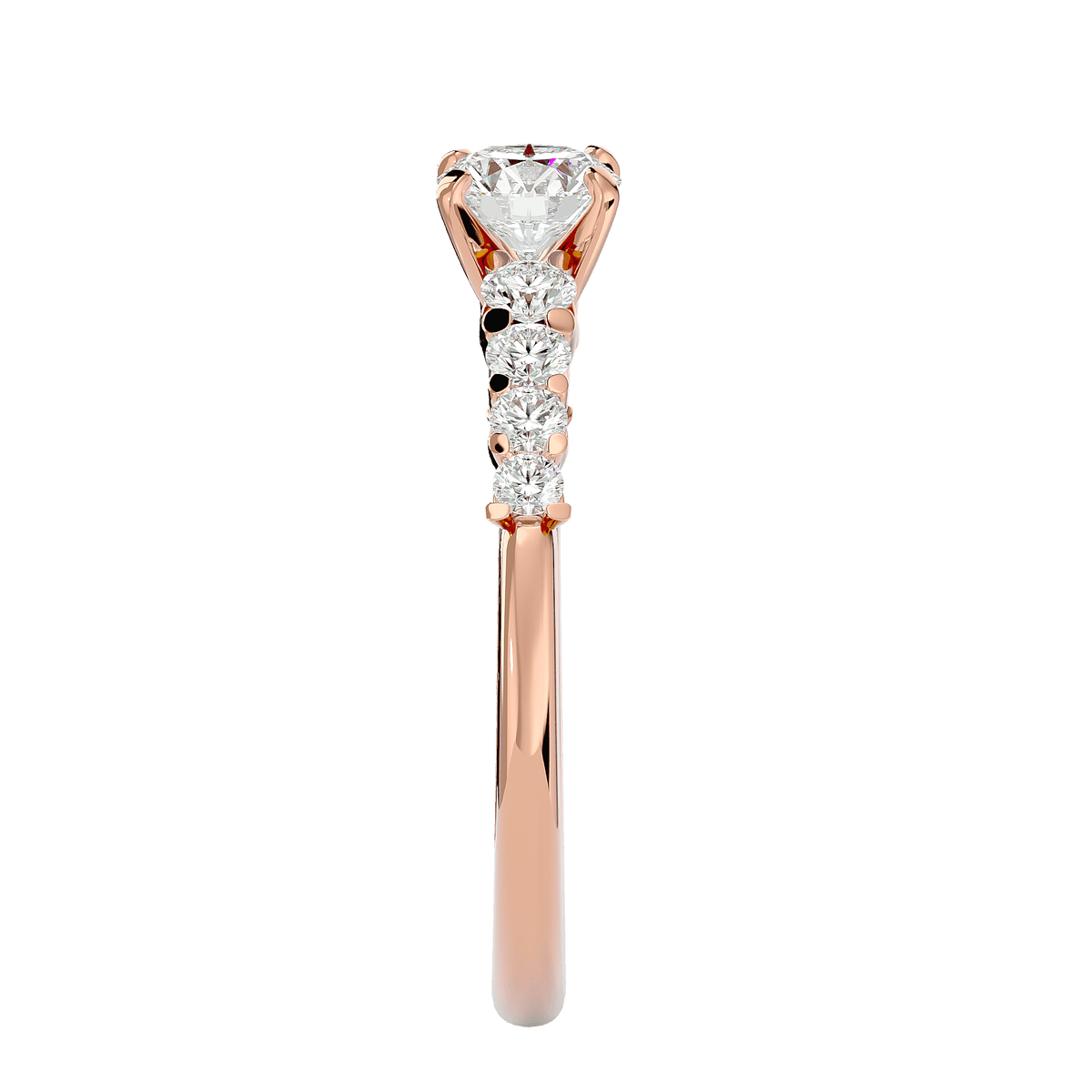 Aurelia Round Brilliant Pavé Diamond Engagement Ring – product image 11