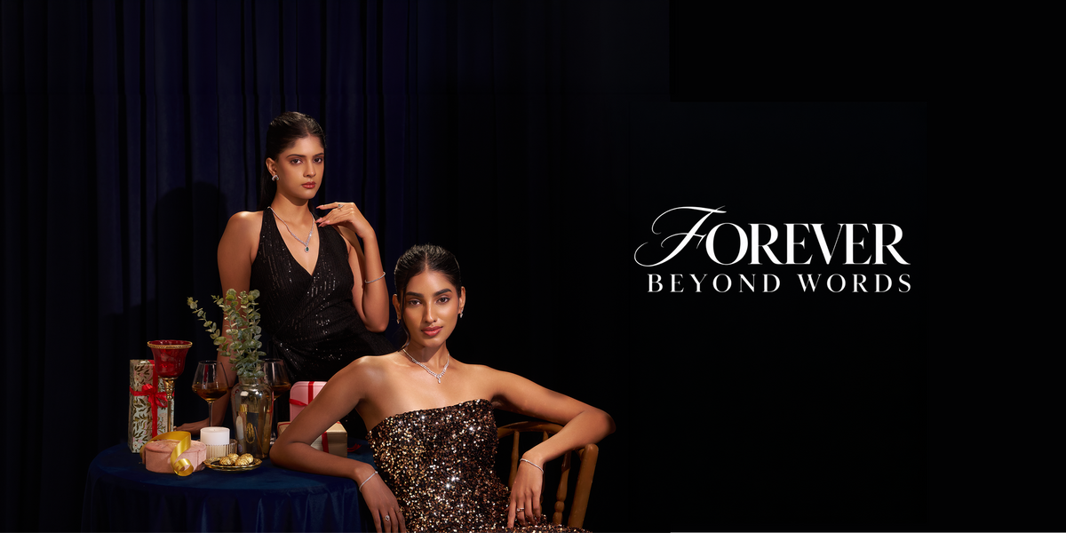 Glora Diamonds Forever campaign with models wearing evening jewellery