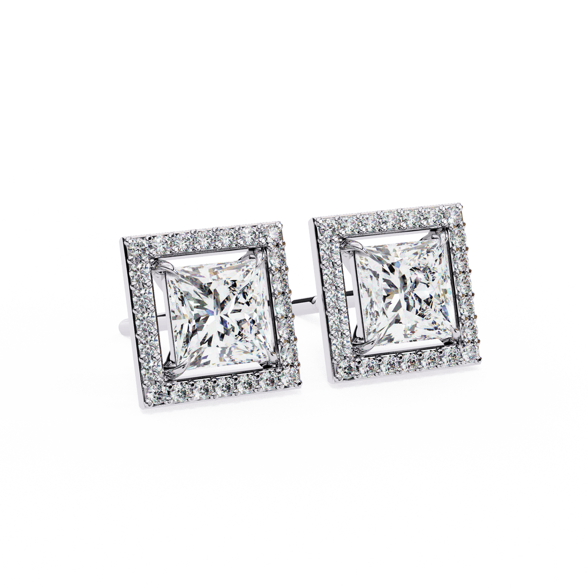 Glamour 1-Carat Princess Earrings – product image 9