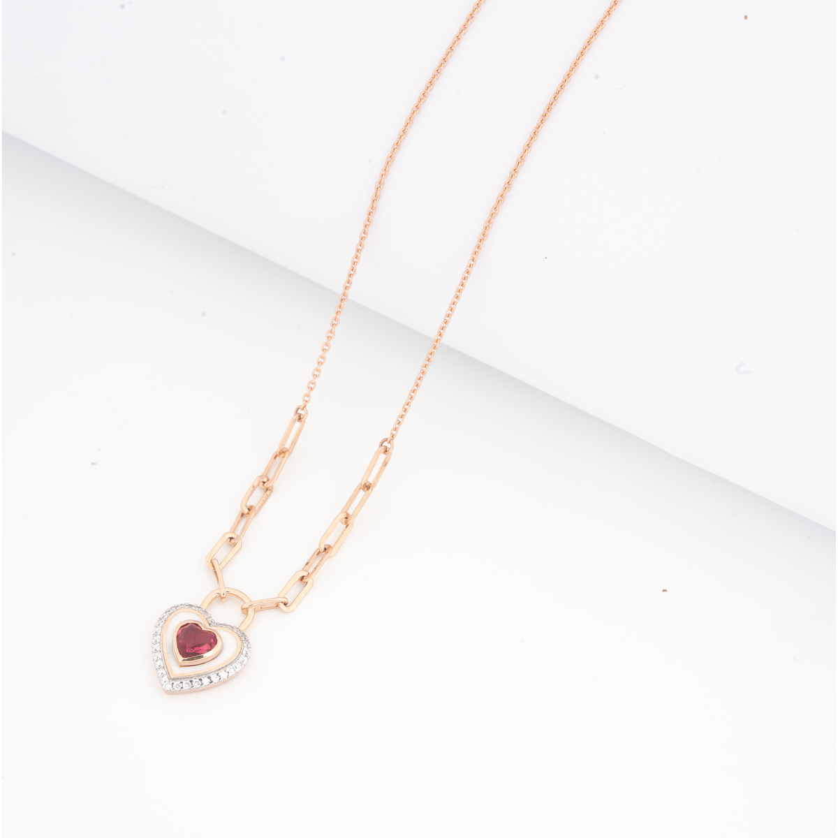 Heart Halo Diamond Pendant Necklace – product image 3