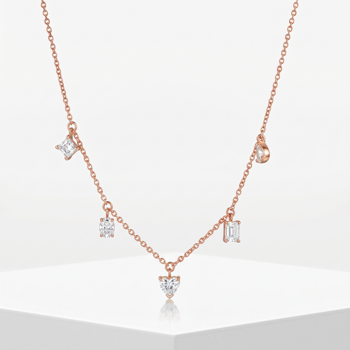 Penta Solitaire Charms Necklace – product image 2