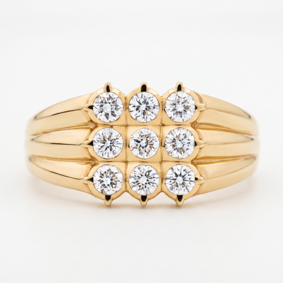 Round Brilliant Diamond Grid Cluster Ring – product image 2