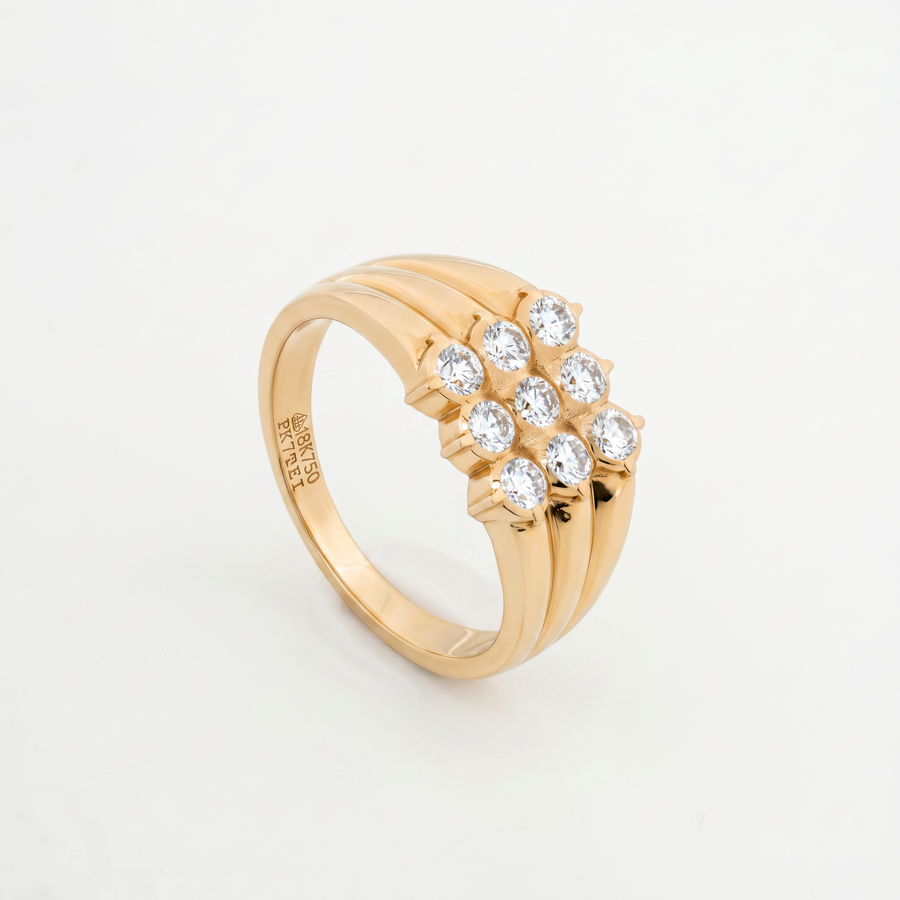 Round Brilliant Diamond Grid Cluster Ring – product image 3