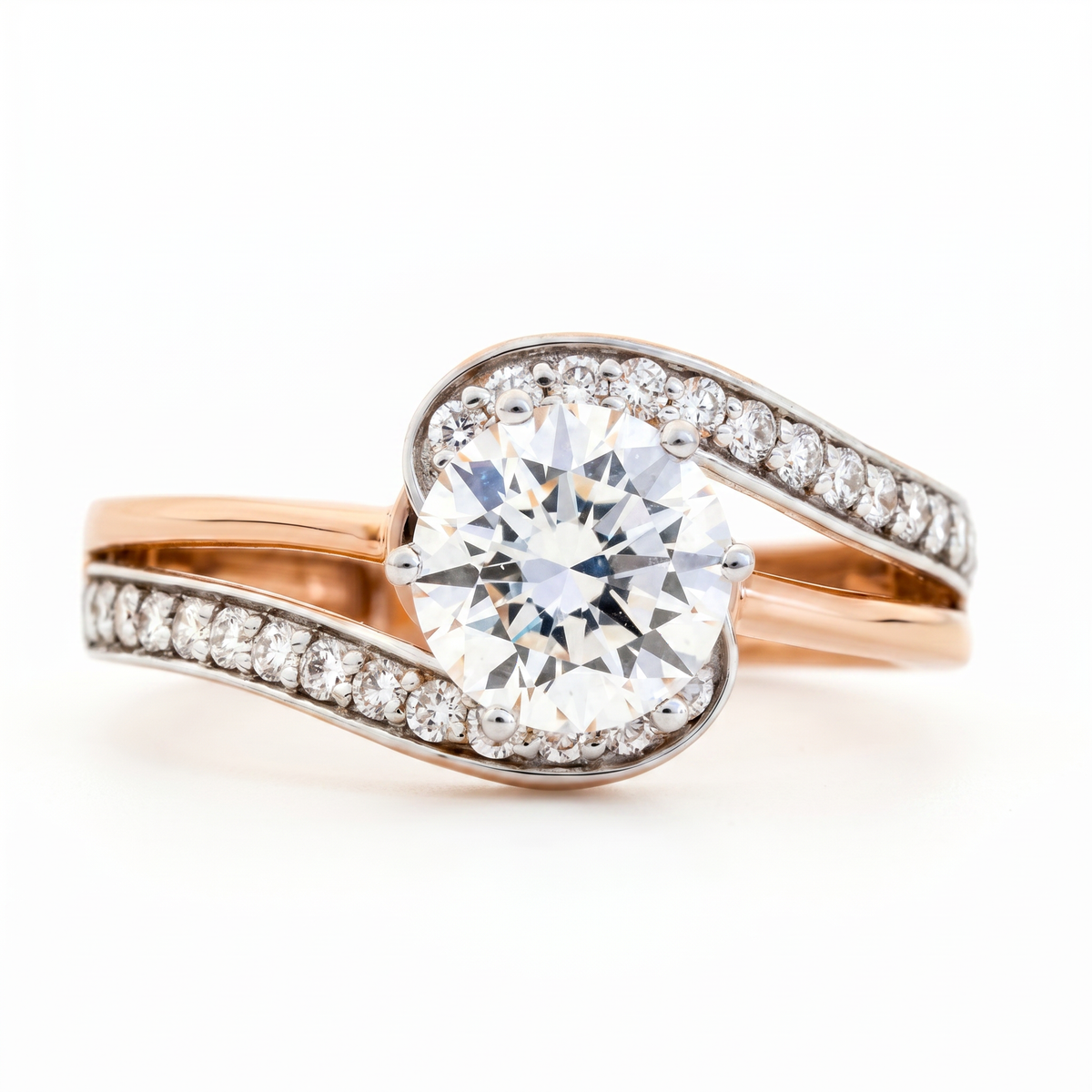 Round Brilliant Diamond Infinity Twist Ring – product image 2