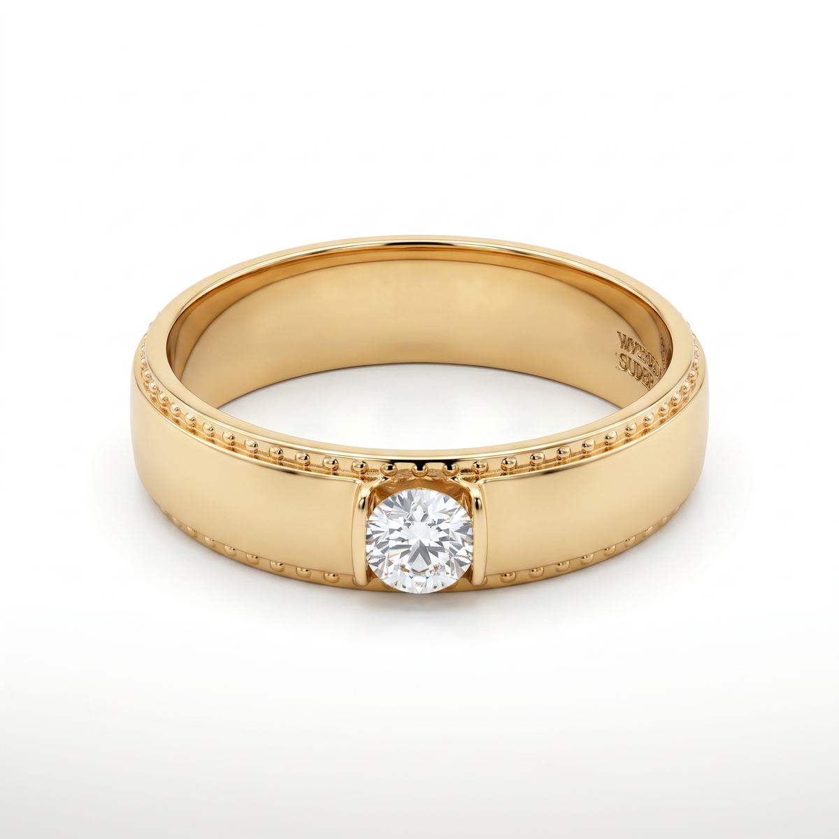 Round Lab Grown Diamond Signet Ring – product image 1