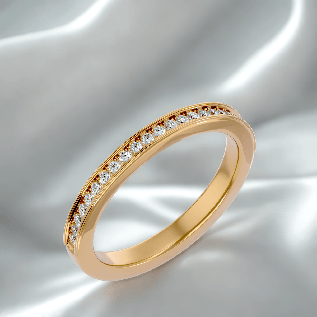 Violeta Yellow Gold Diamond Half Eternity Band – product image 17
