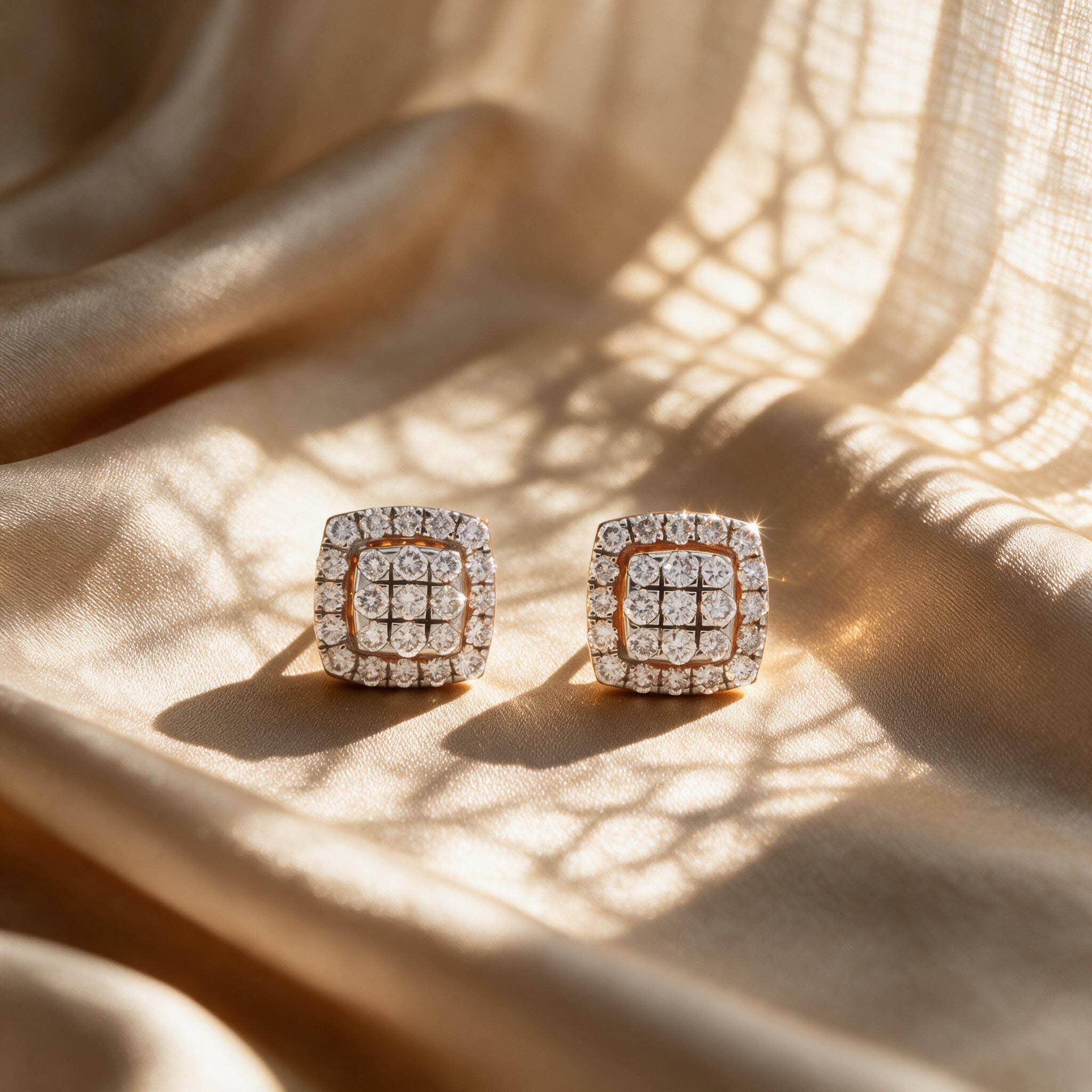 Regalia Cushion Lab Diamond Stud Earrings
