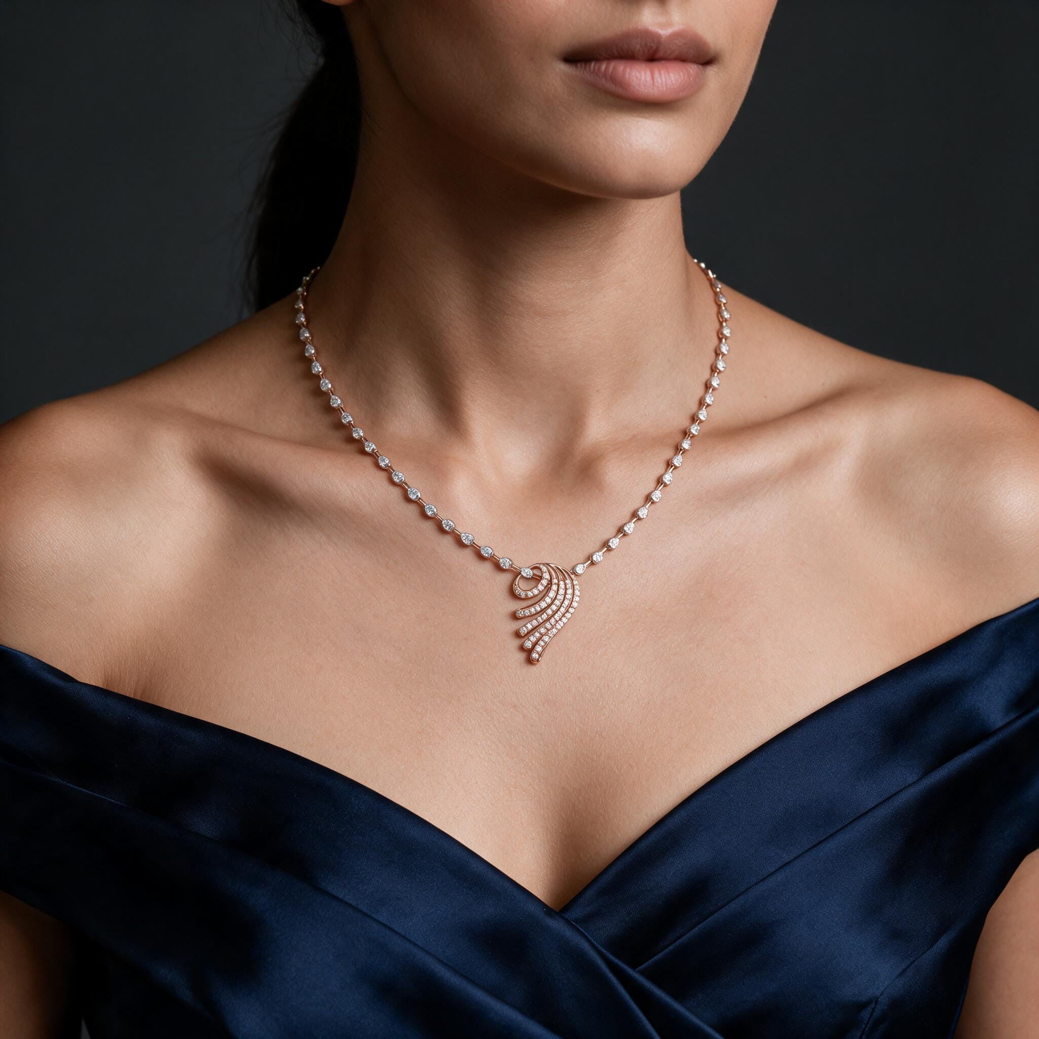Feather Diamond Necklace