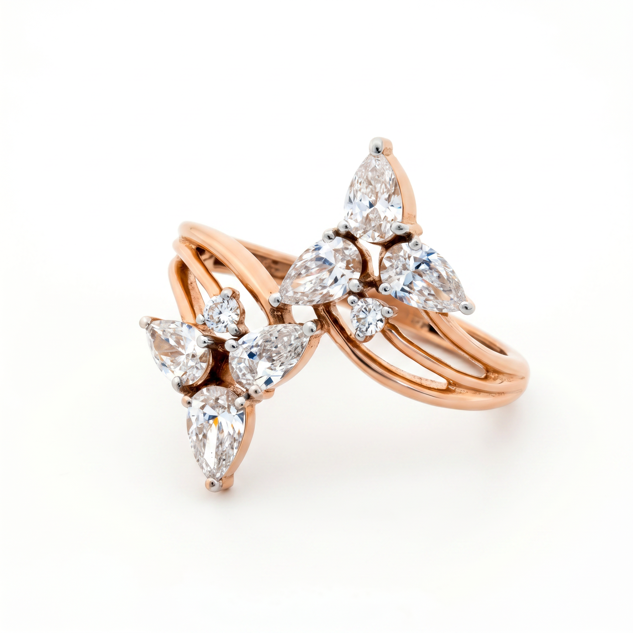 The Aira Floral Pear Lab Diamond Ring