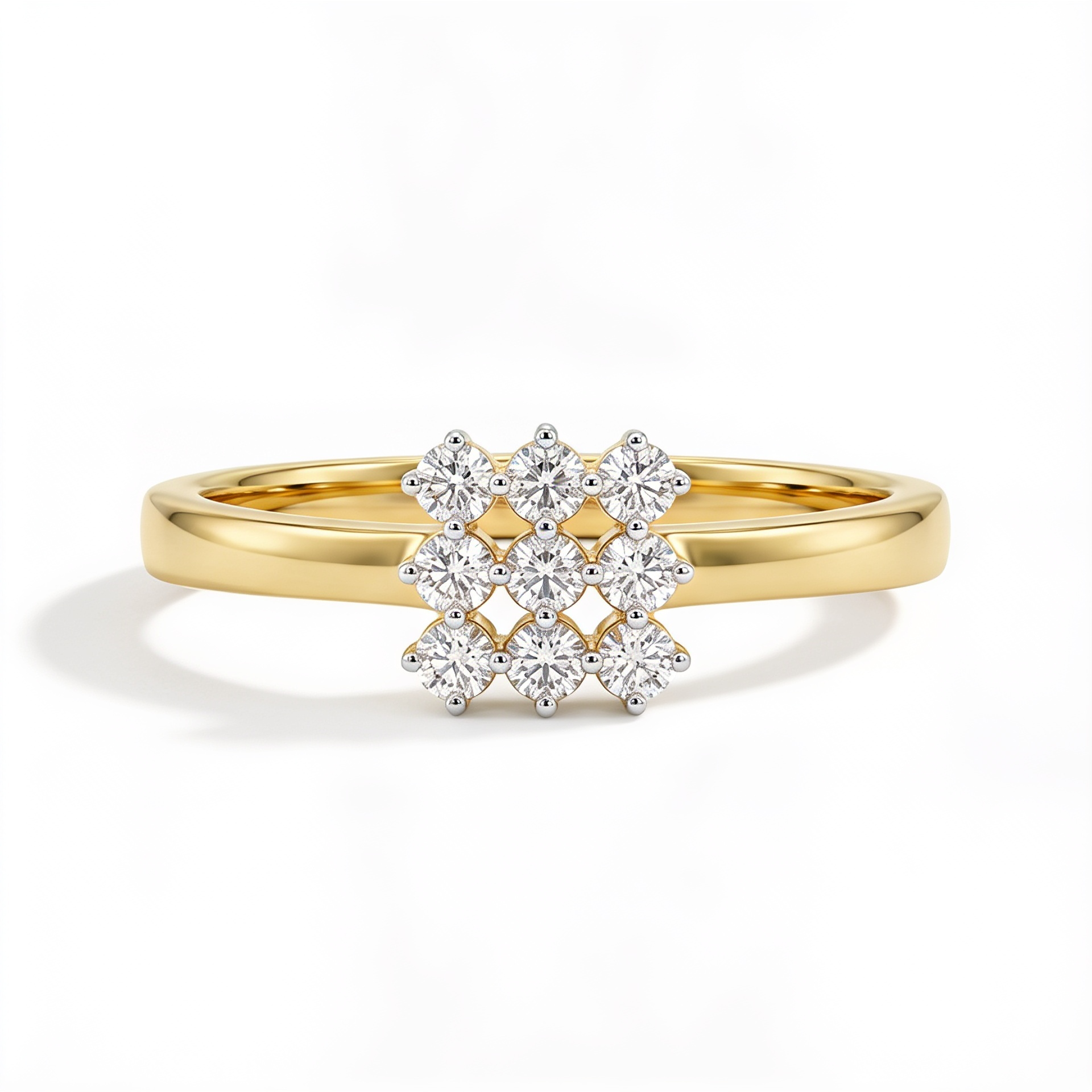 Avyanna Diamond Cluster Ring 9KT Yellow Gold