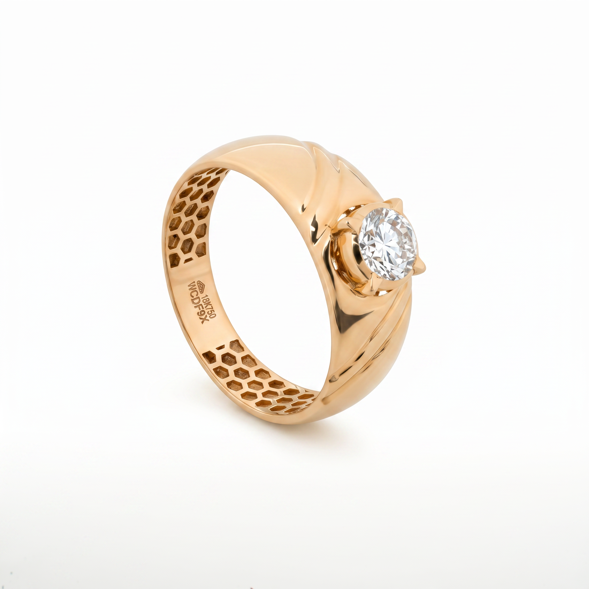 Men's Round Solitaire Lab Created Diamond Band Ring