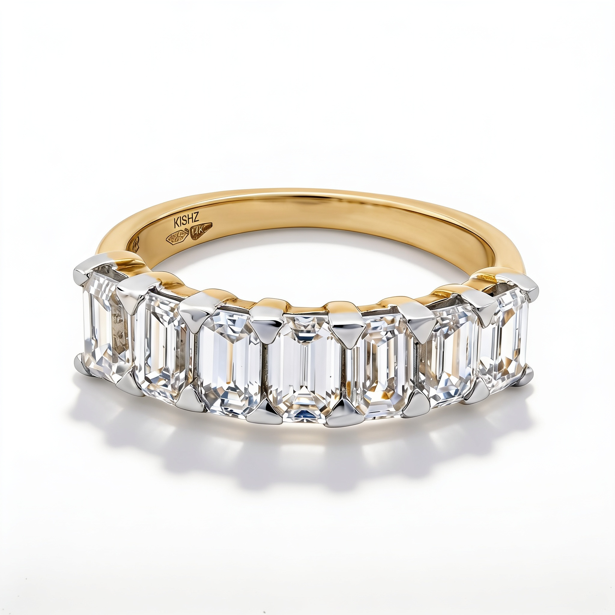 Emerald Cut Lab Grown Diamond Eternity Band Ring