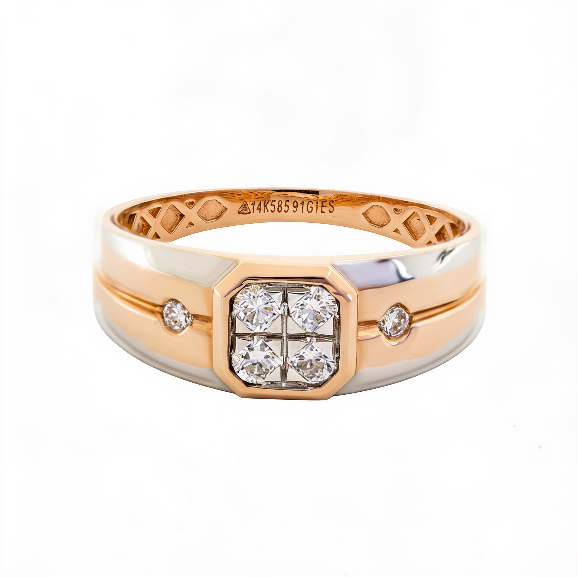 Magnus Diamond Men's Ring 9KT Rose Gold