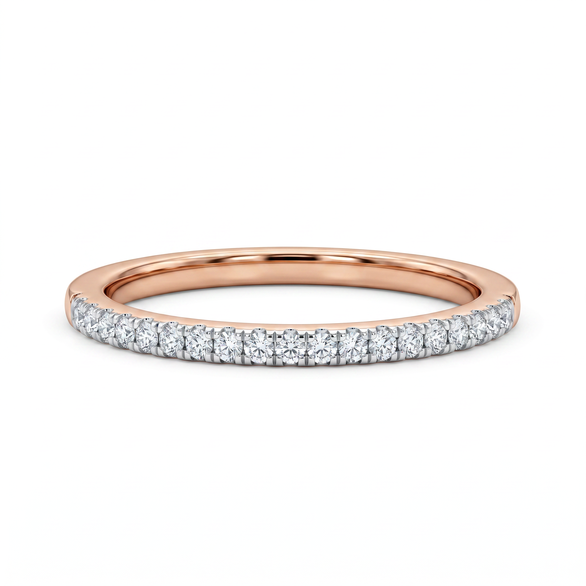 Round Brilliant Diamond Pavé Bridal Ring Set