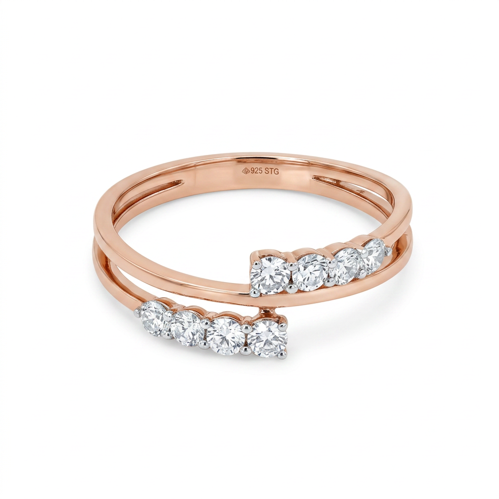 The Thalassa Wave Diamond Ring in 9KT Gold