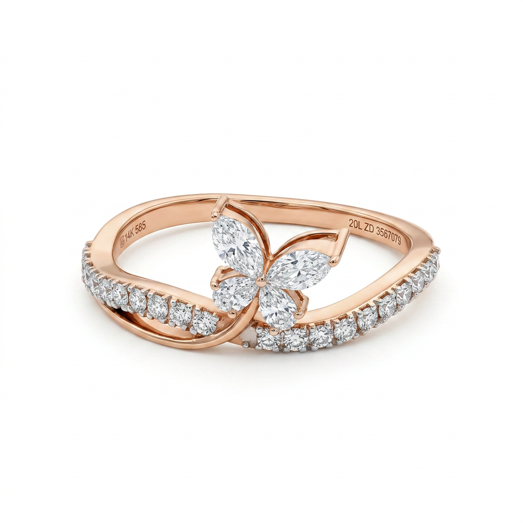 Marquise Diamond Butterfly Twist Ring