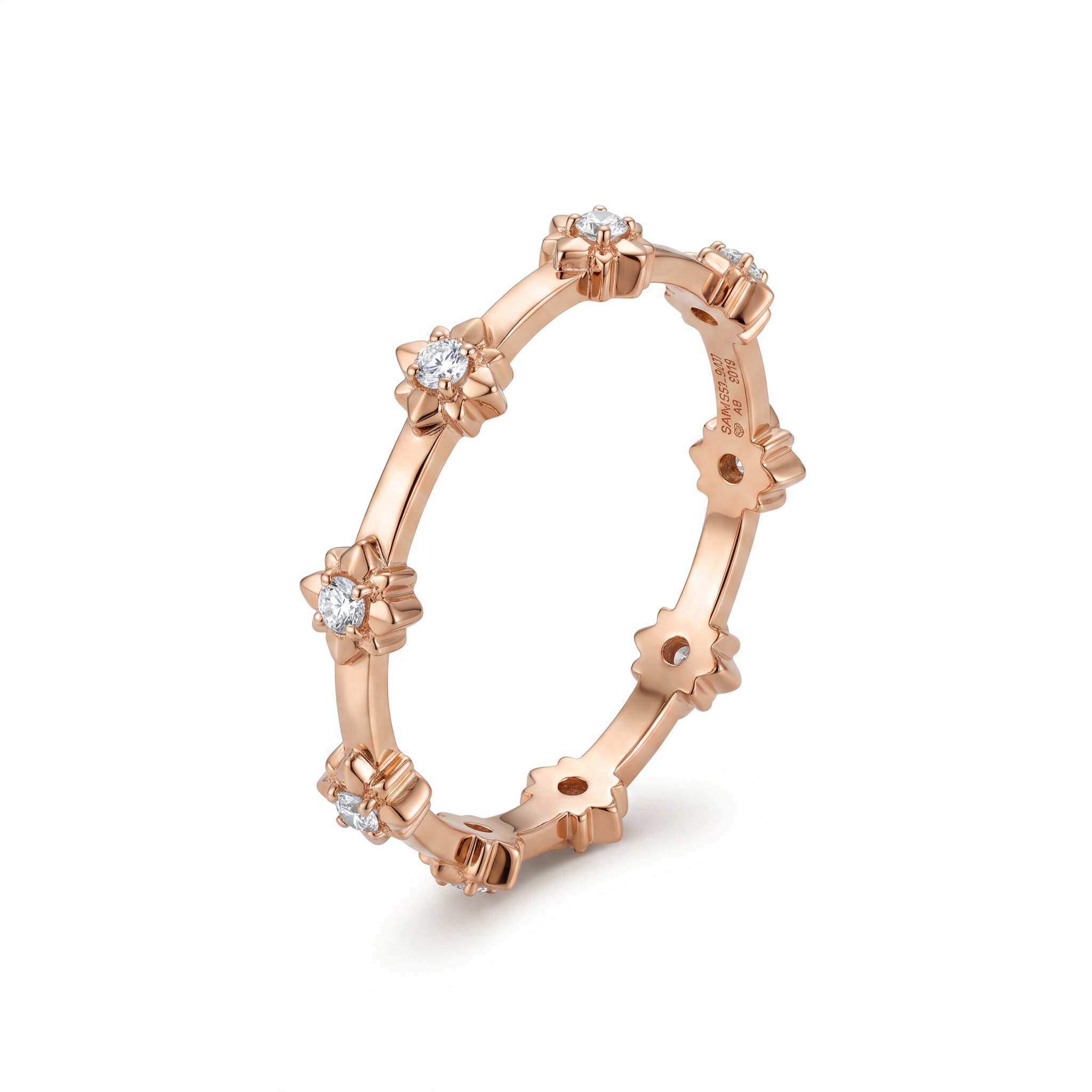 Floral Lab Grown Diamond Eternity Band Ring