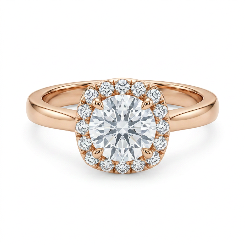 Celeste Halo Lab Grown Diamond Ring 9KT Rose Gold