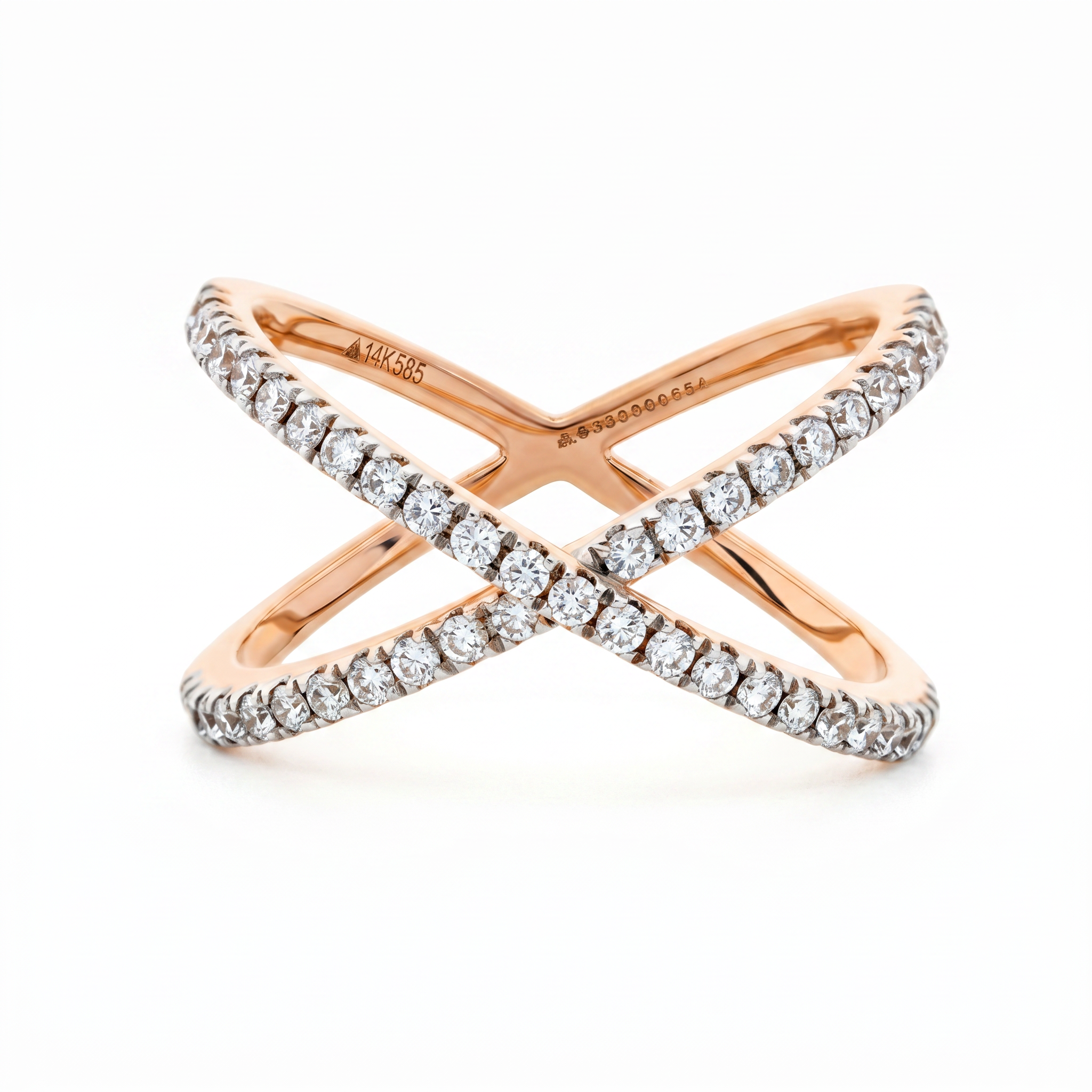 Round Brilliant Diamond Infinity Crossover Ring