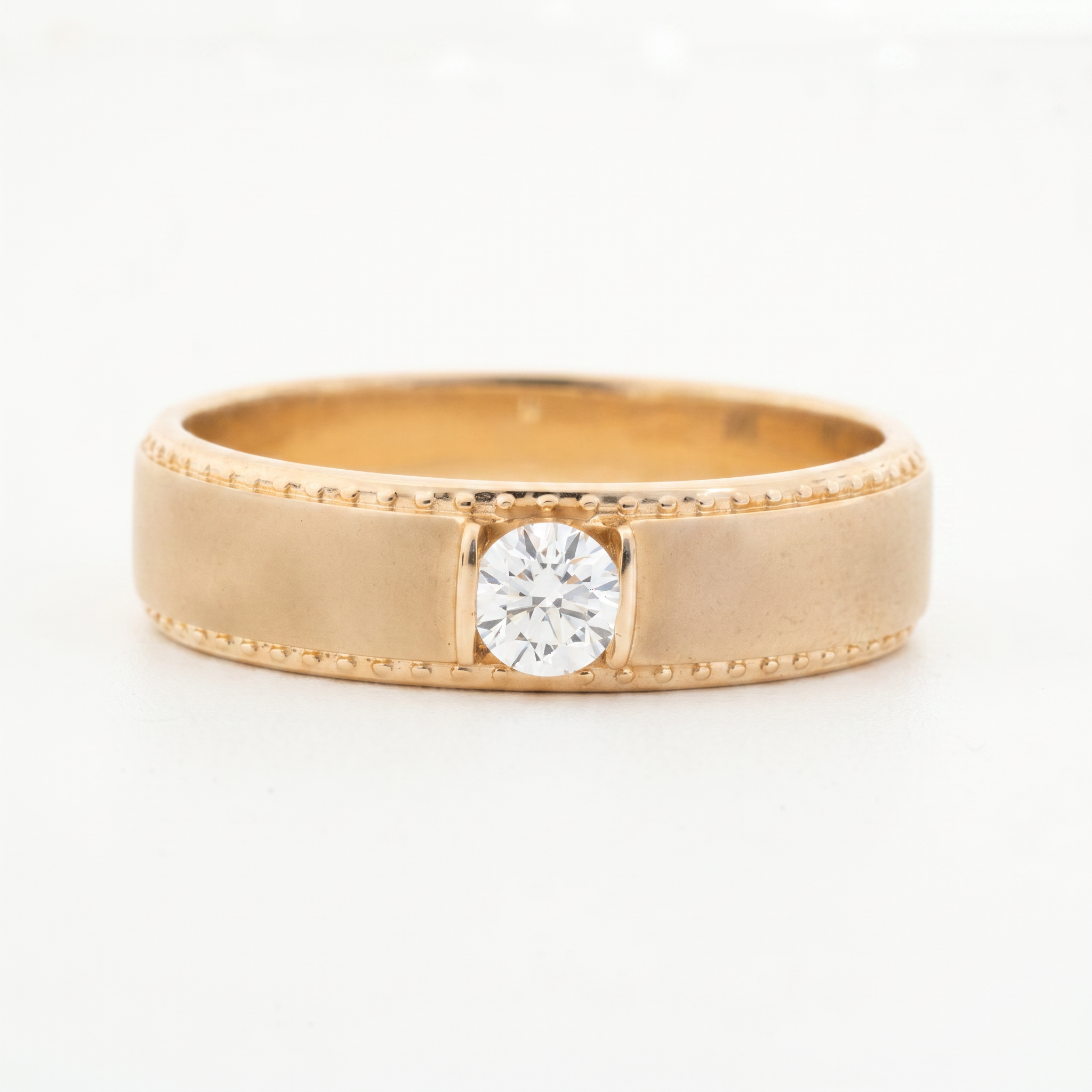 Round Lab Grown Diamond Signet Ring