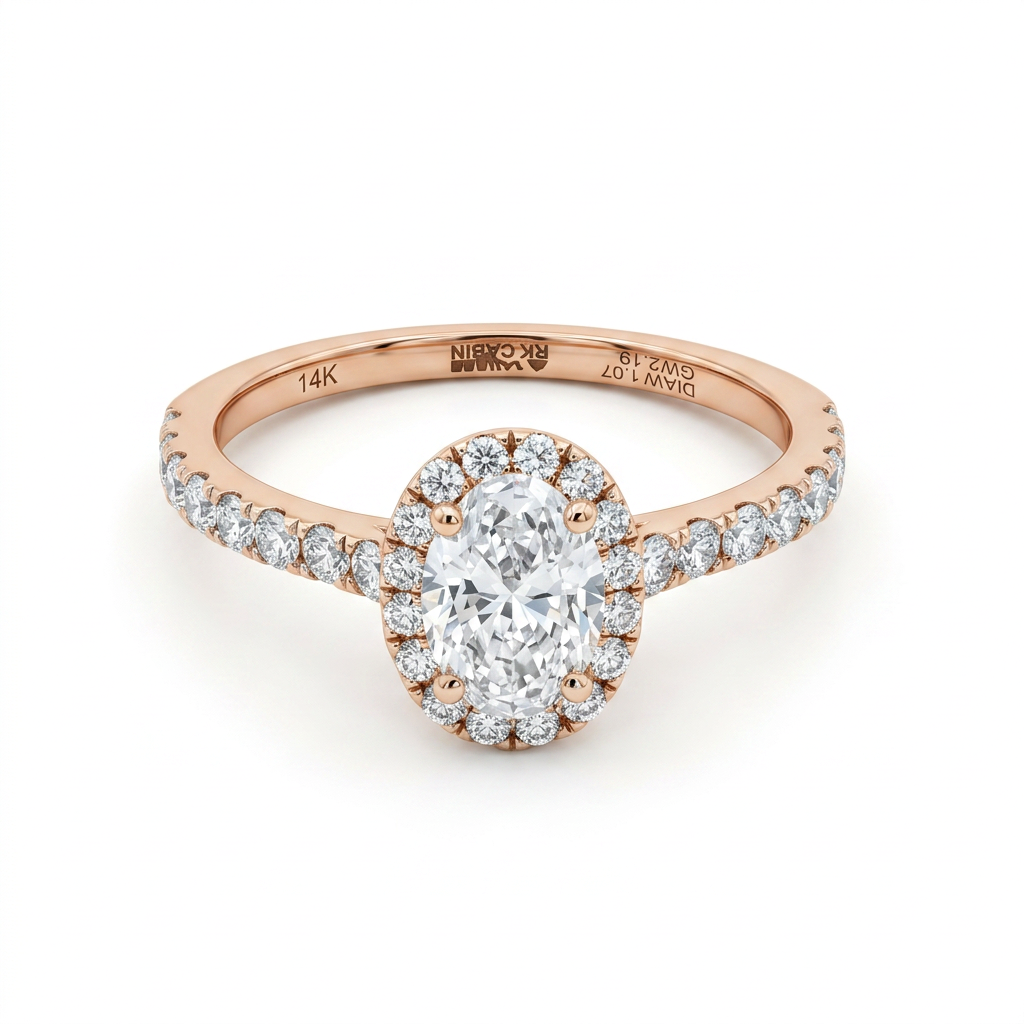Oval Cut Lab Grown Diamond Radiance Halo Ring