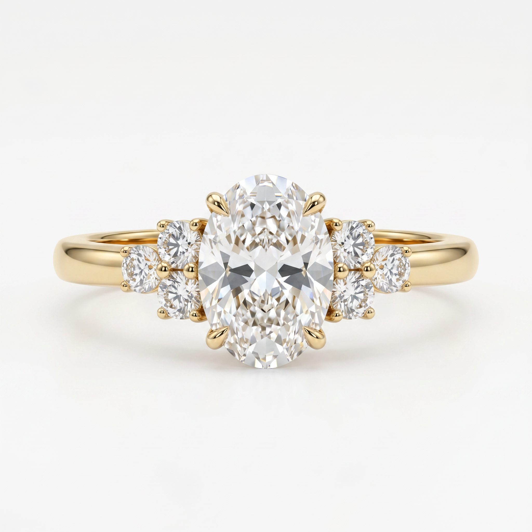 Aura Trinity Oval Cluster Diamond RIng