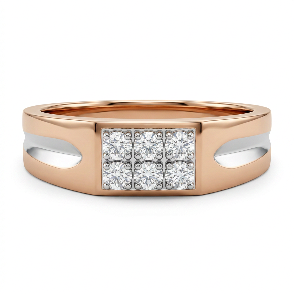 Xavian Diamond Men's Ring 9KT Rose Gold
