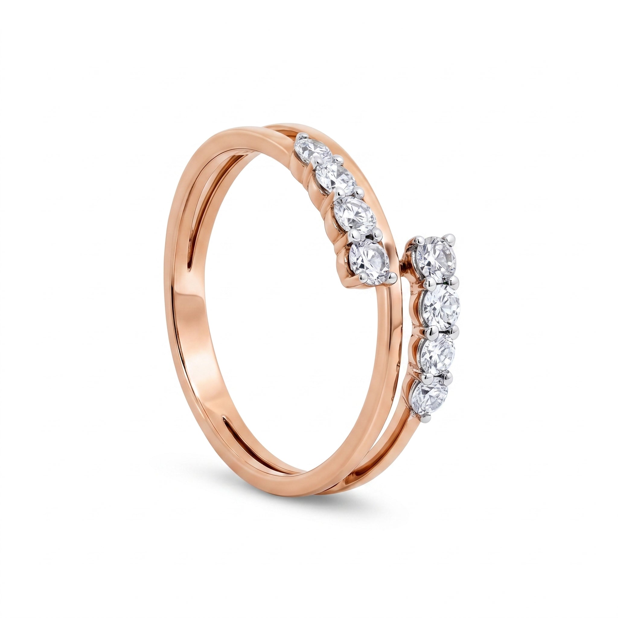 The Thalassa Wave Diamond Ring in 9KT Gold
