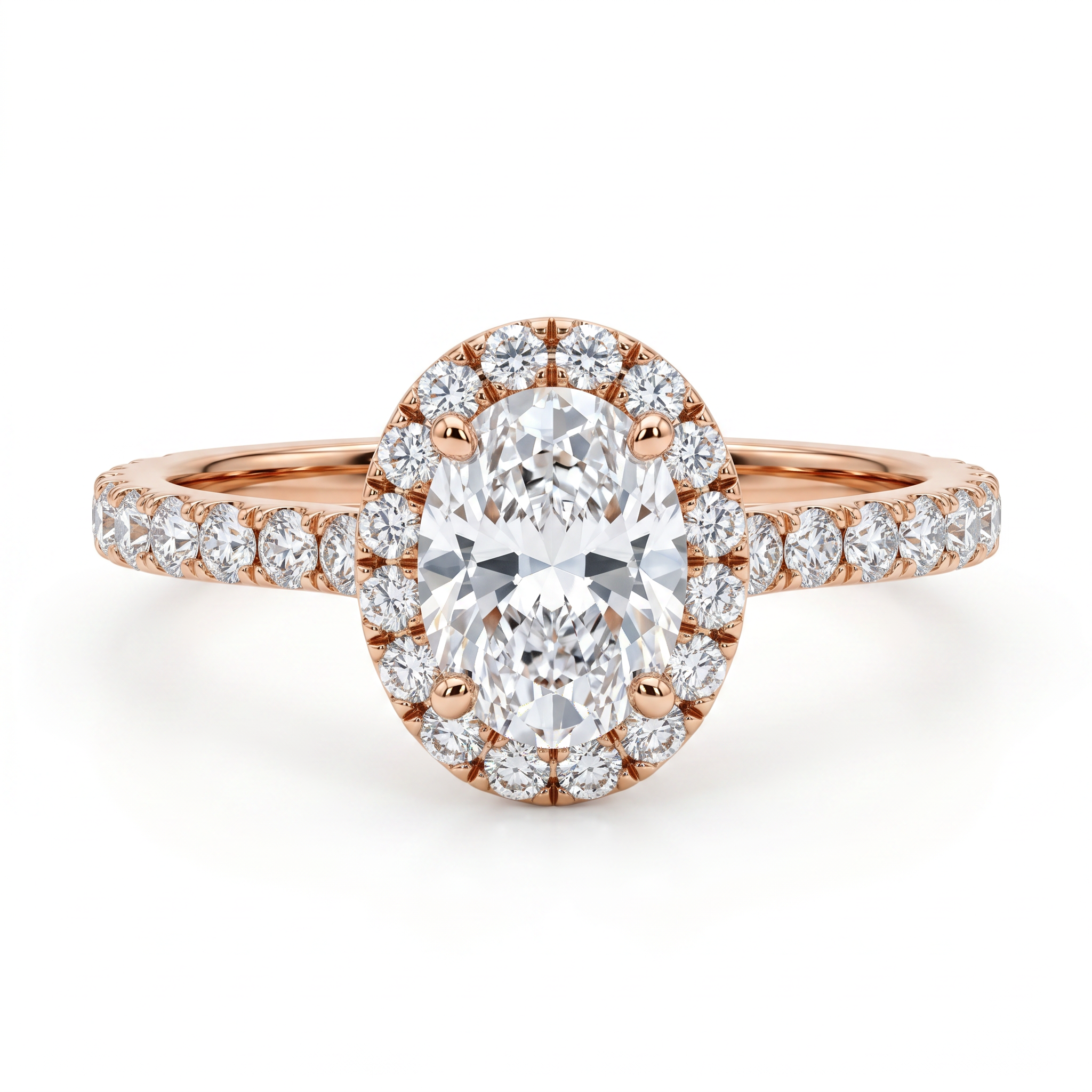 Oval Cut Lab Grown Diamond Radiance Halo Ring