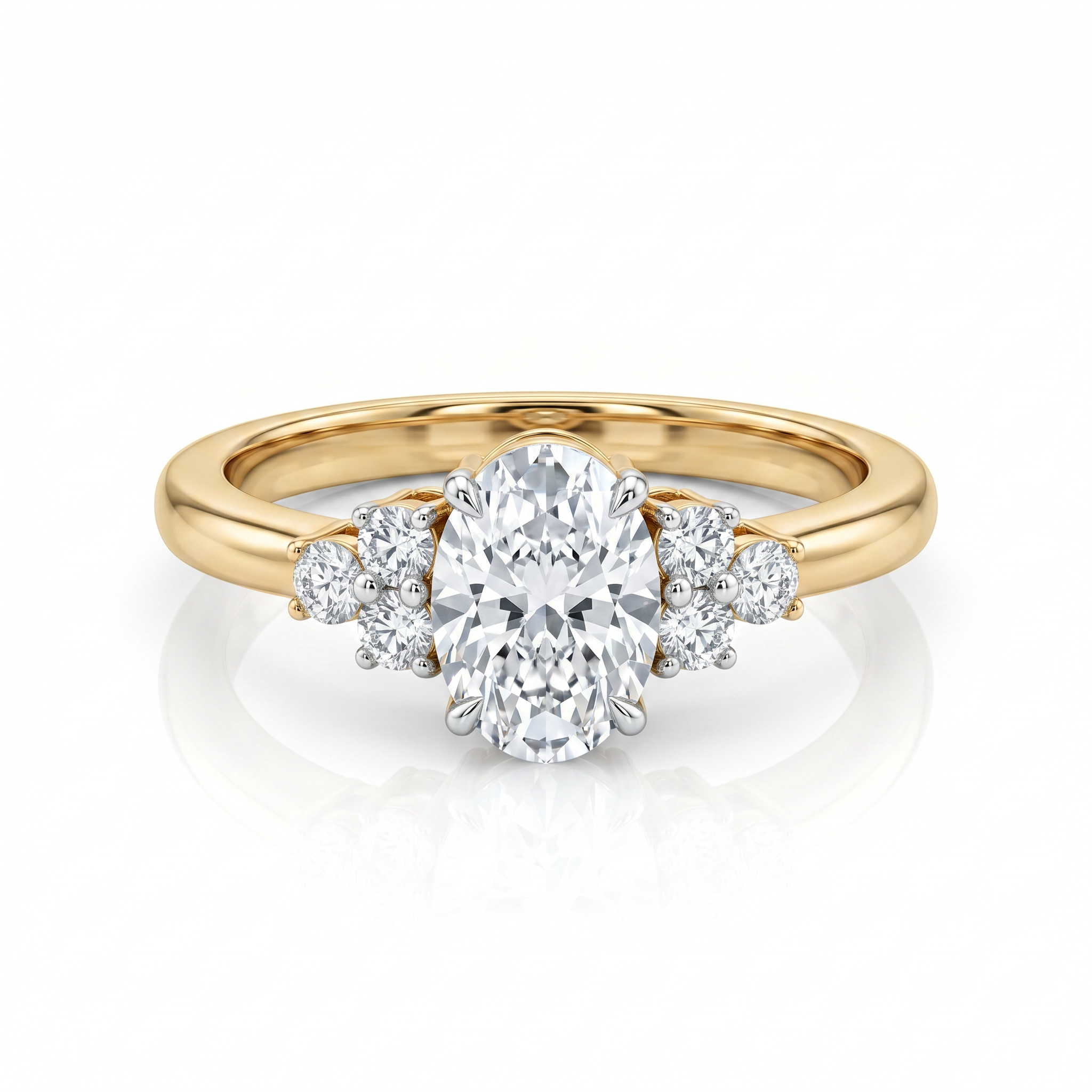 Aura Trinity Oval Cluster Diamond RIng