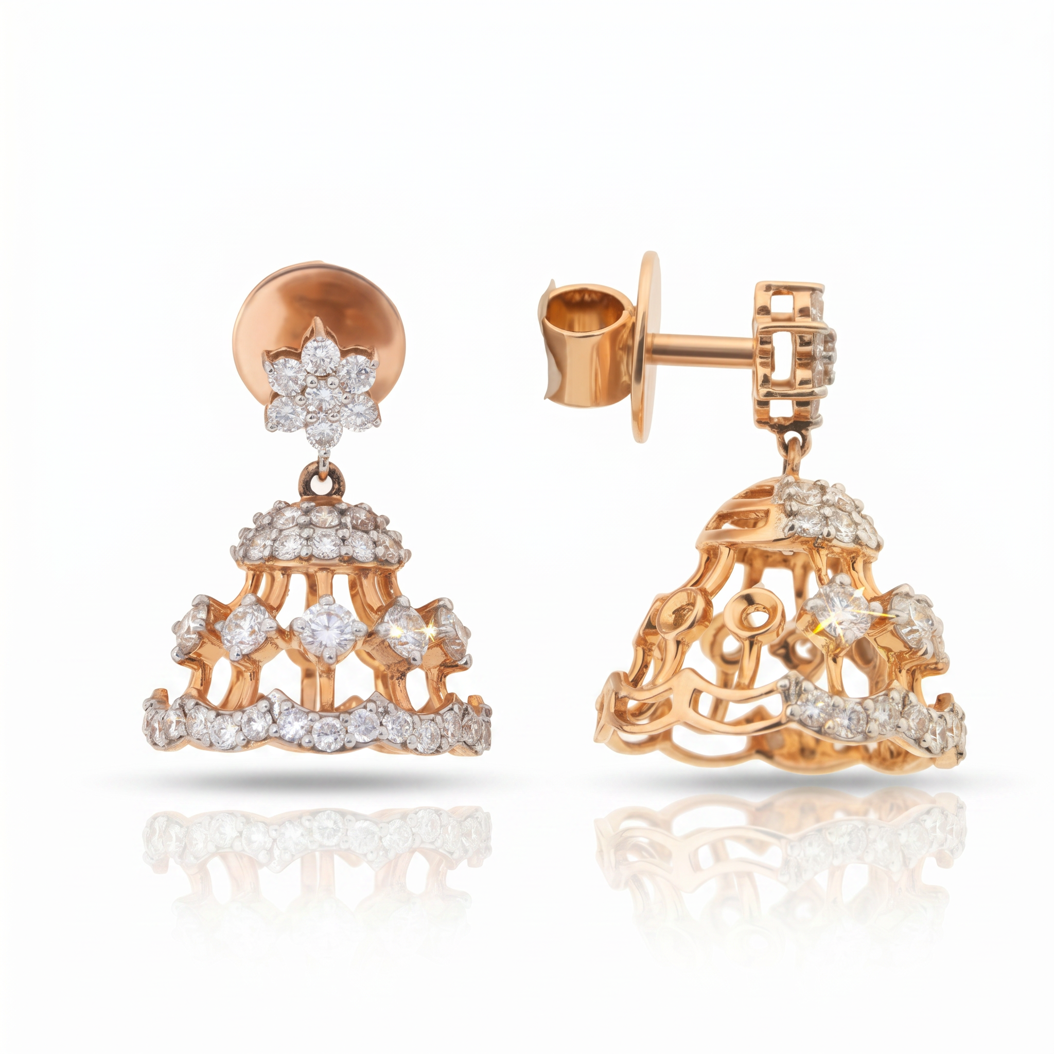 Mandapa Diamond Jhumka Earrings