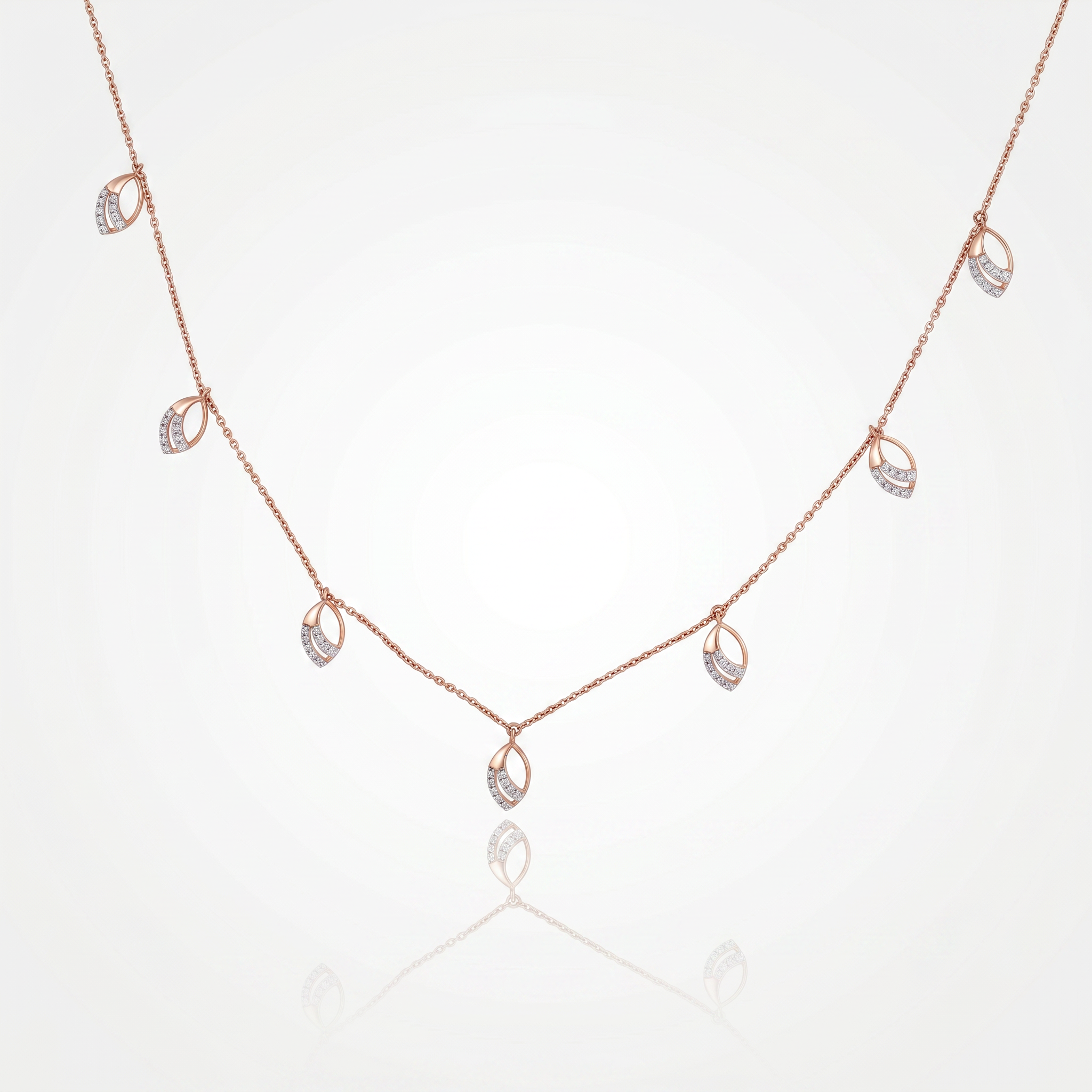 Teardrop Charm Diamond Pendant Necklace