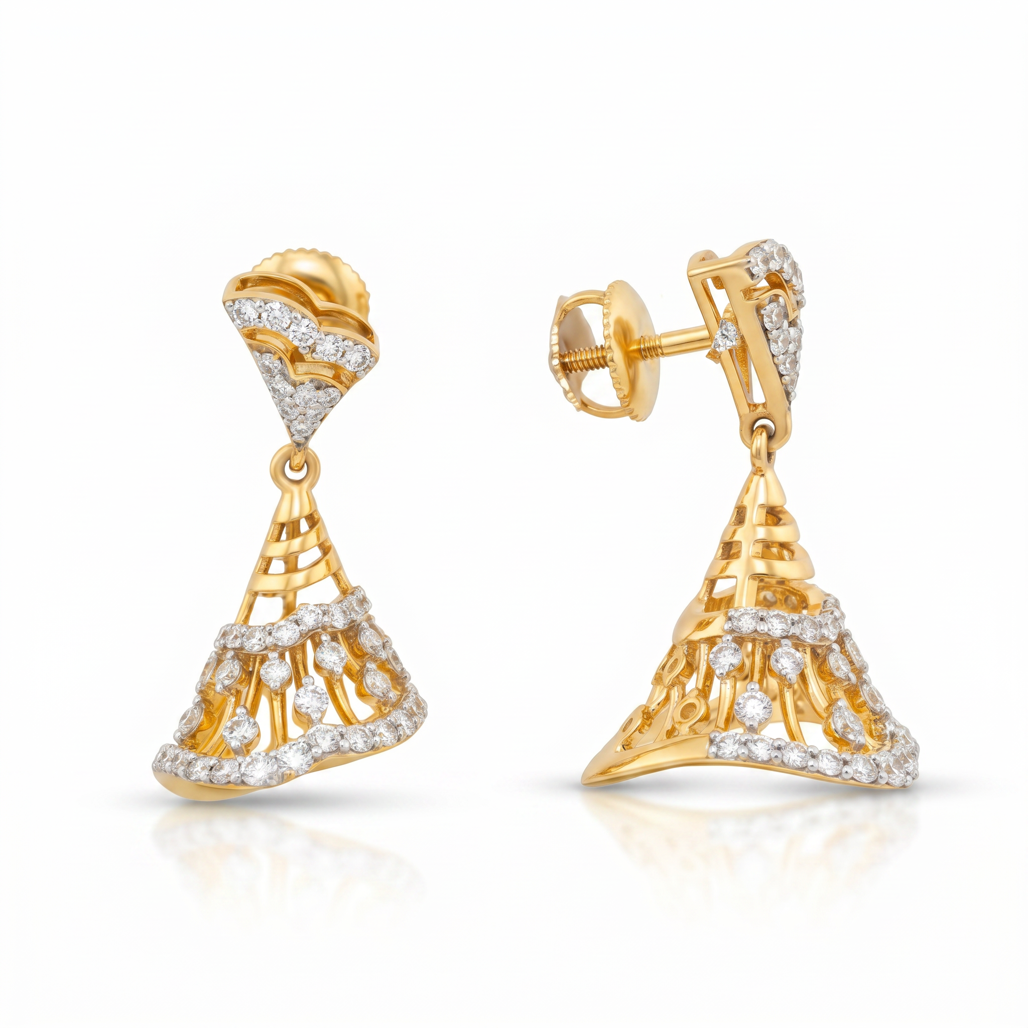 Kalanthea Diamond Jhumka Drop Earrings
