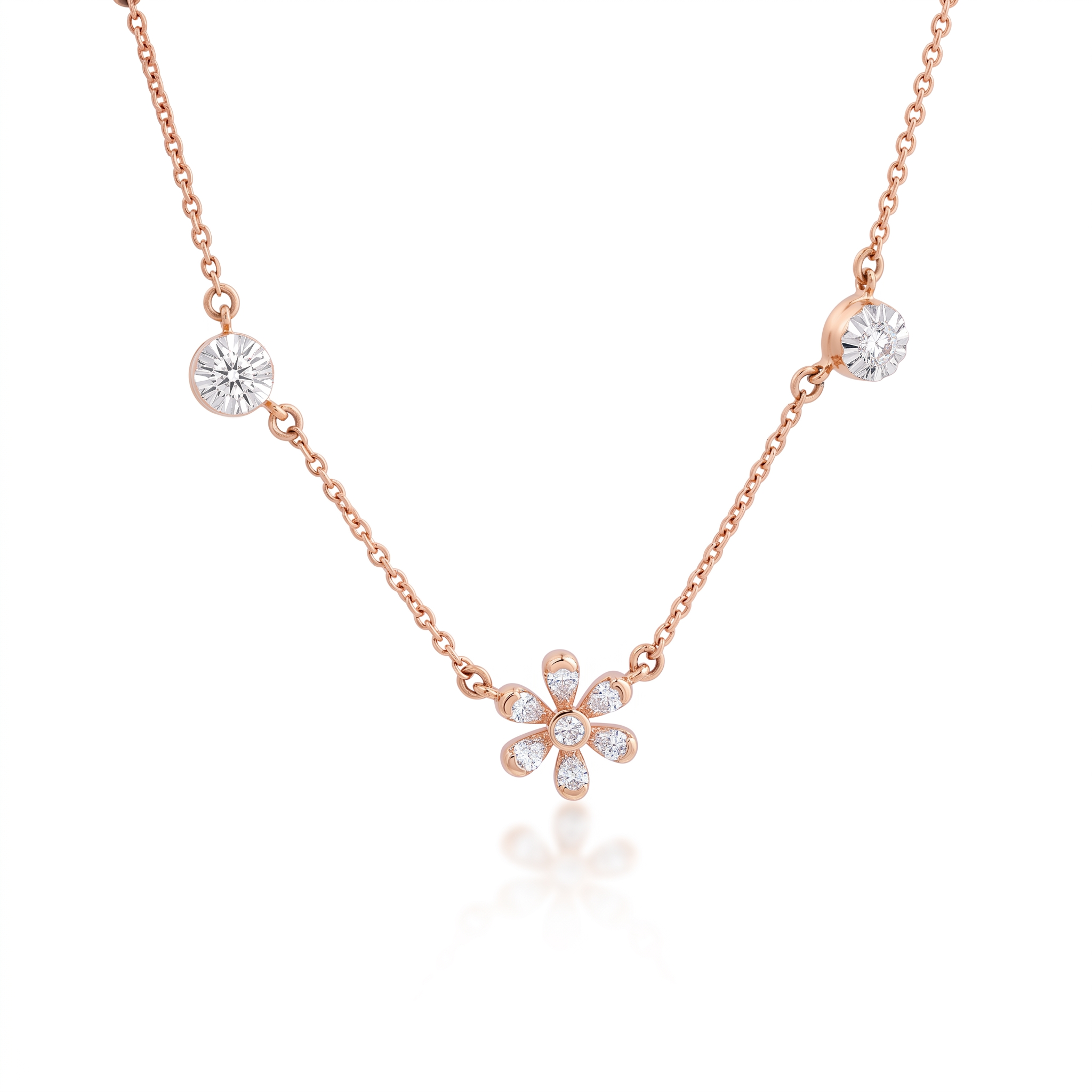 Daisy Diamond Station Necklace