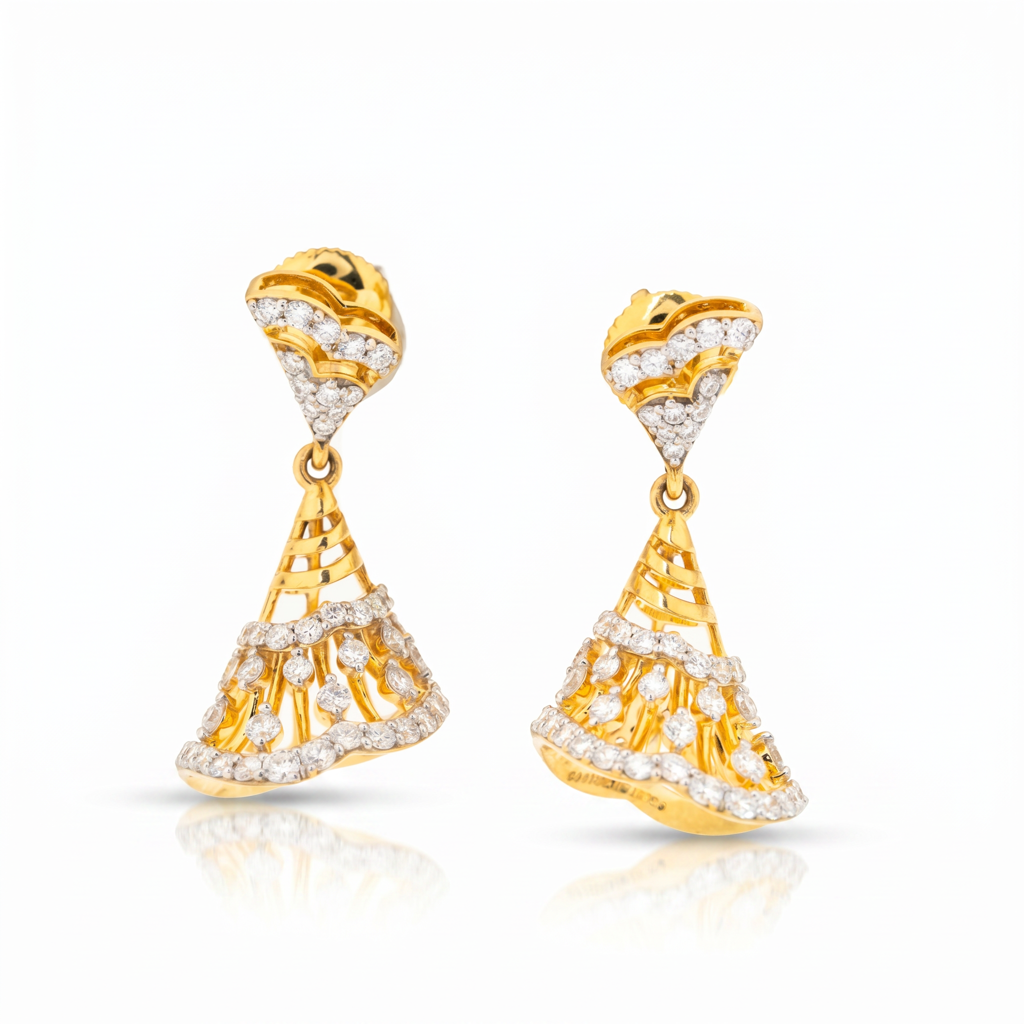 Kalanthea Diamond Jhumka Drop Earrings