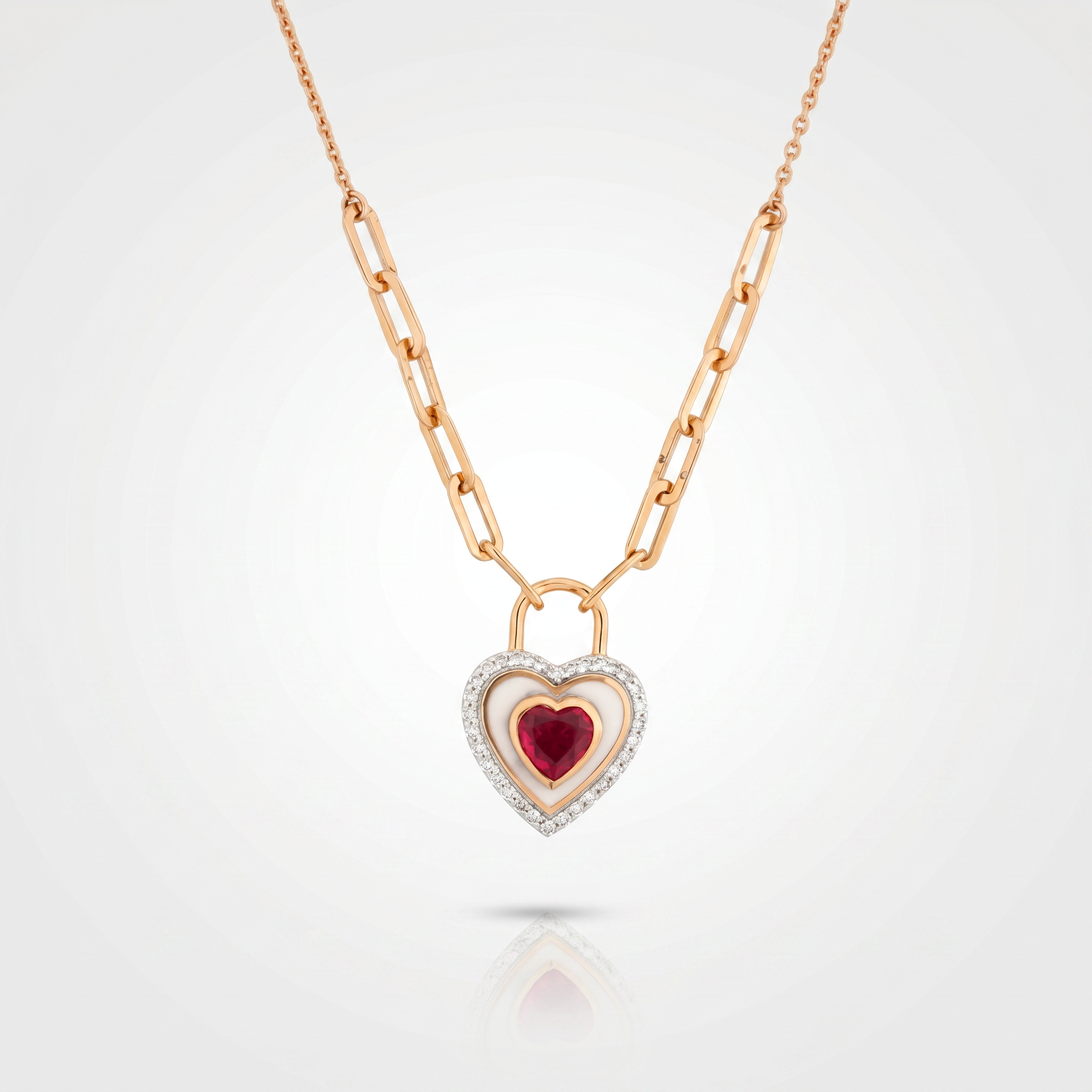 Heart Halo Diamond Pendant Necklace