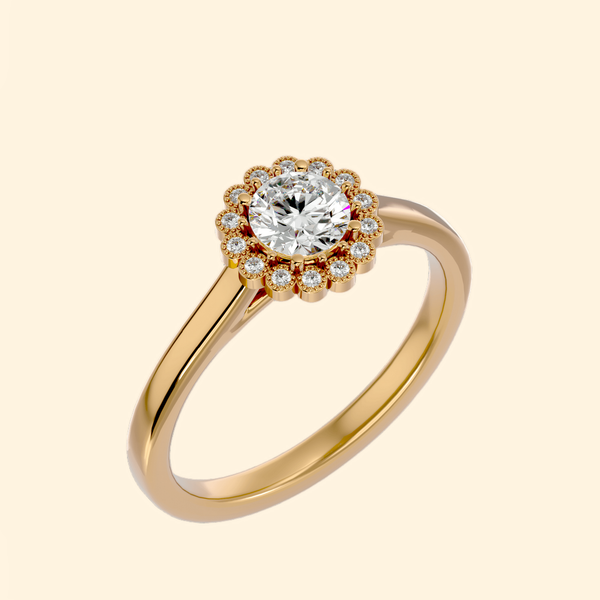 0.60 Ct Flower Joy Lab Grown Diamond Ring